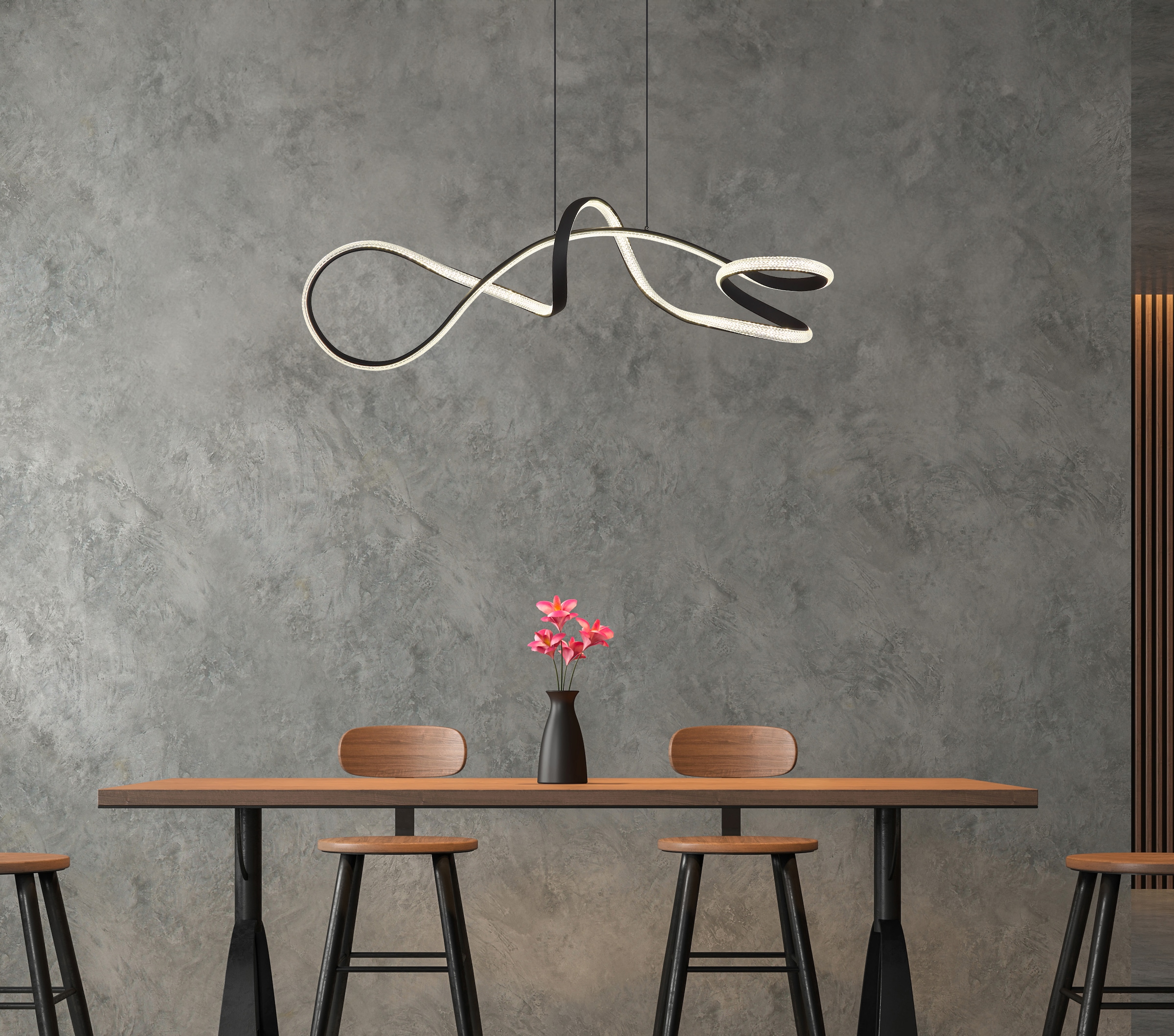 GLOBO LIGHTING Hängeleuchte »SWIRL« LED-Modul 1 Stk. Warmweiß Hängelampe Esszimmer-Leuchte Esstischleuchte Wohnzimmer