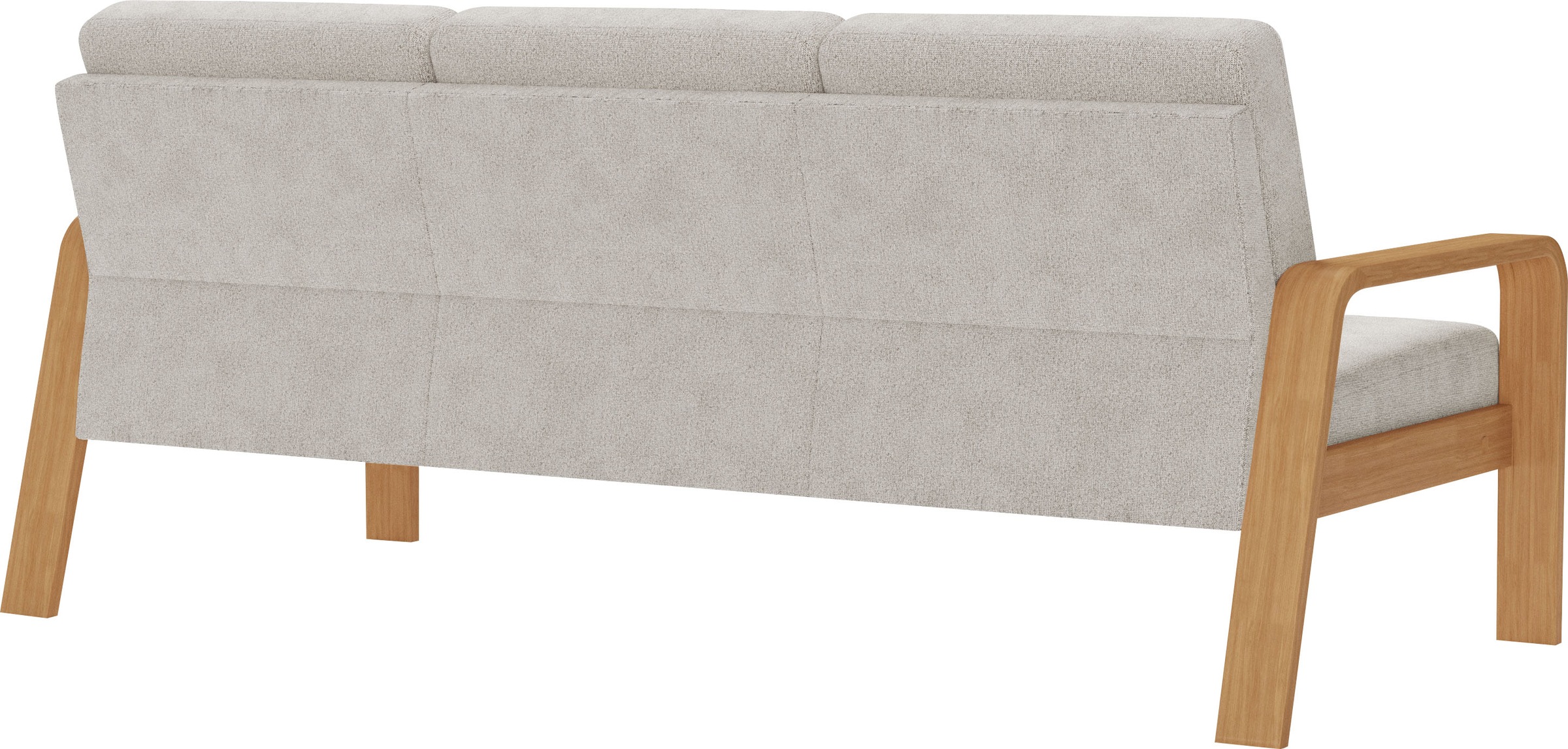 sit&more 3-Sitzer »Kolding«, Armlehnen aus eichefarbigem Buchenholz, verschiedene Bezüge und Farben