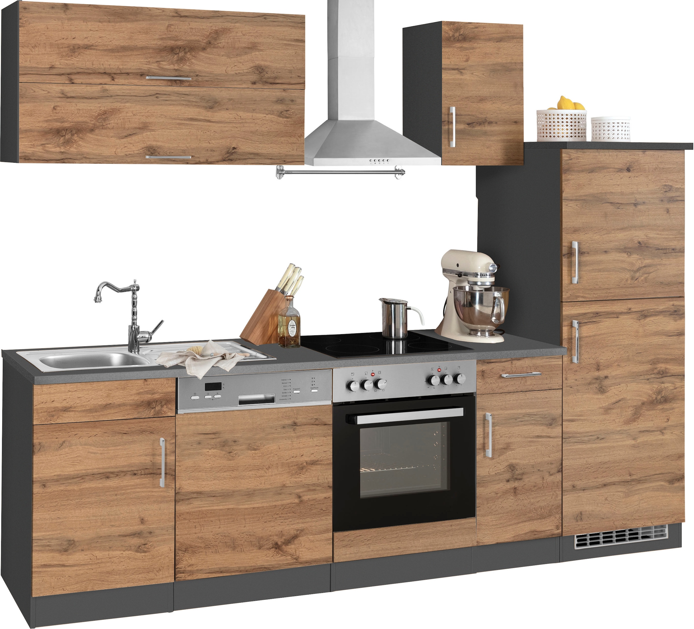 KOCHSTATION Küchenzeile »KS-Colmar«, mit E-Geräten, Breite 270 cm