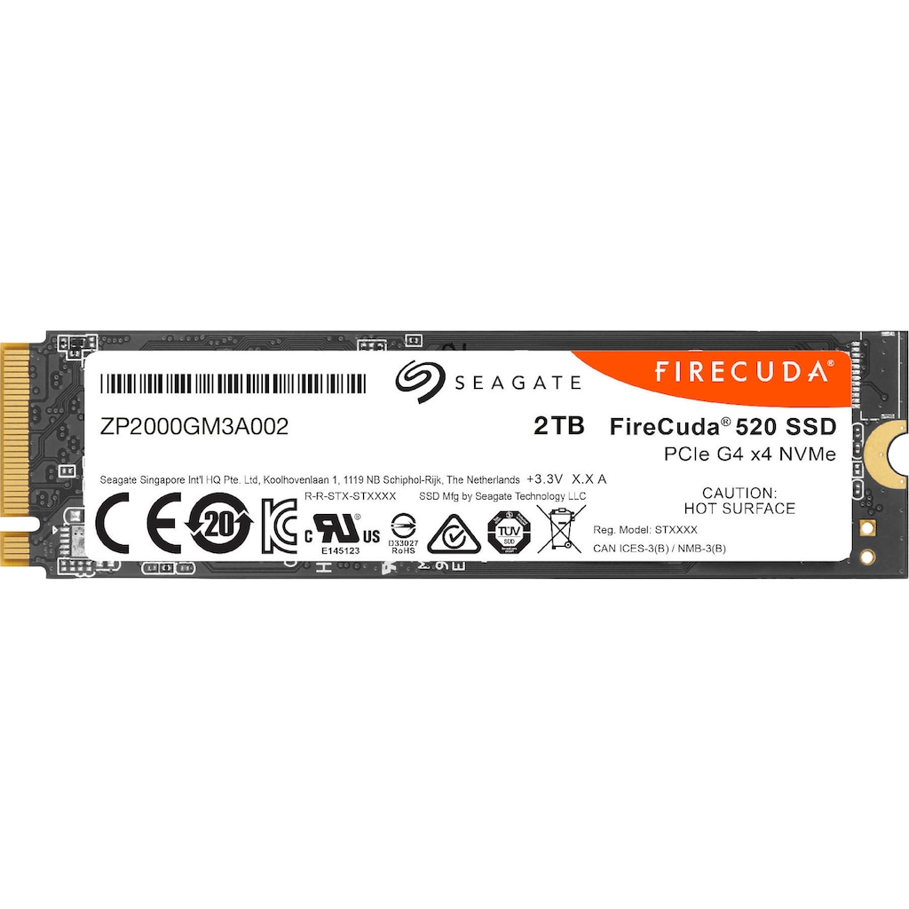 Seagate Gaming-SSD »FireCuda 520«, Anschluss M.2 PCIe 3.0