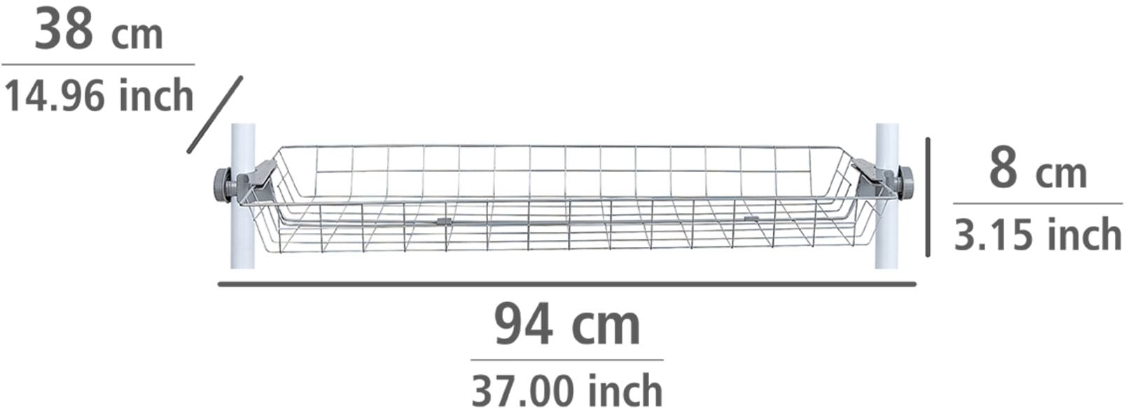 WENKO Organizer »Modell Herkules«, (Set, 2 St.), Drahtkörbe aus Stahl, Erweiterung zum Teleskop-System Herkules