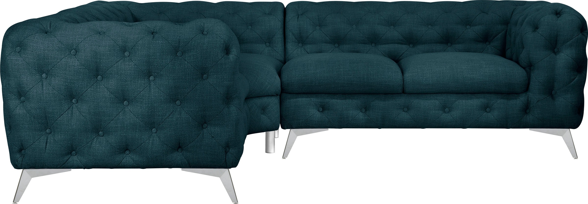 Leonique Chesterfield-Sofa »Ecksofa GLYNIS L-Form mit Wellenunterfederung, günstig online kaufen