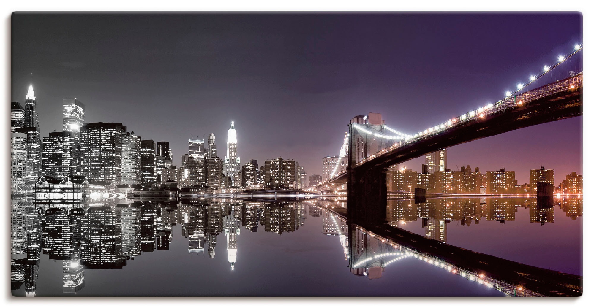 Artland Wandbild »New York Skyline nächtliche Reflektion«, Amerika, (1 St.) günstig online kaufen