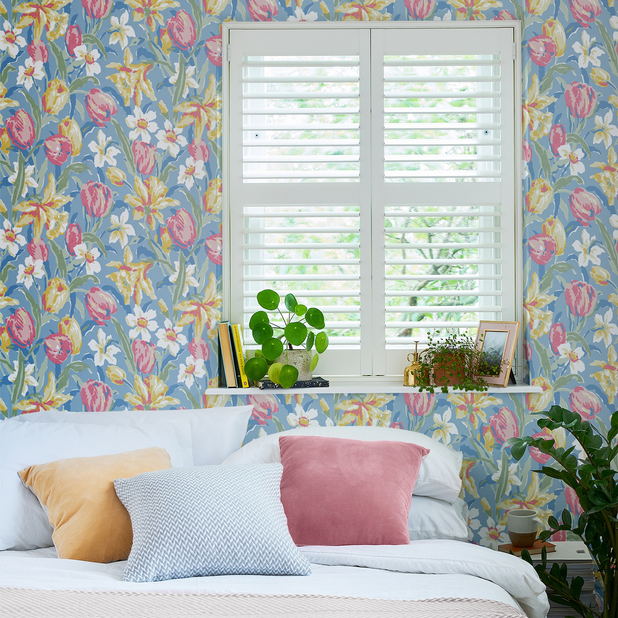 LAURA ASHLEY Vliestapete »Tulips China Blue« floral texturiert 10mx52cm