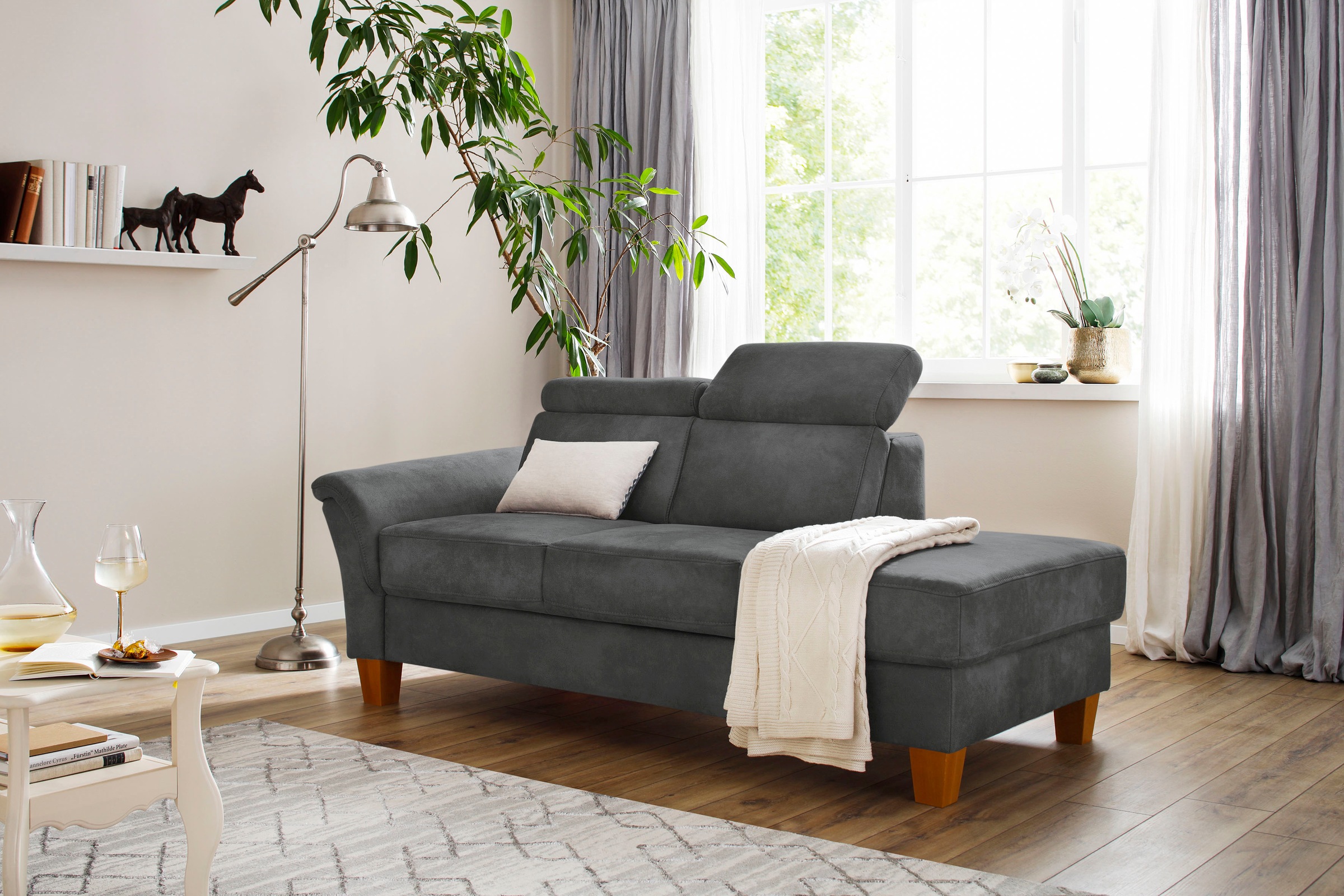 Home affaire Recamiere "Conville" incl. Kopfteilverstellung, Federkern, wah günstig online kaufen