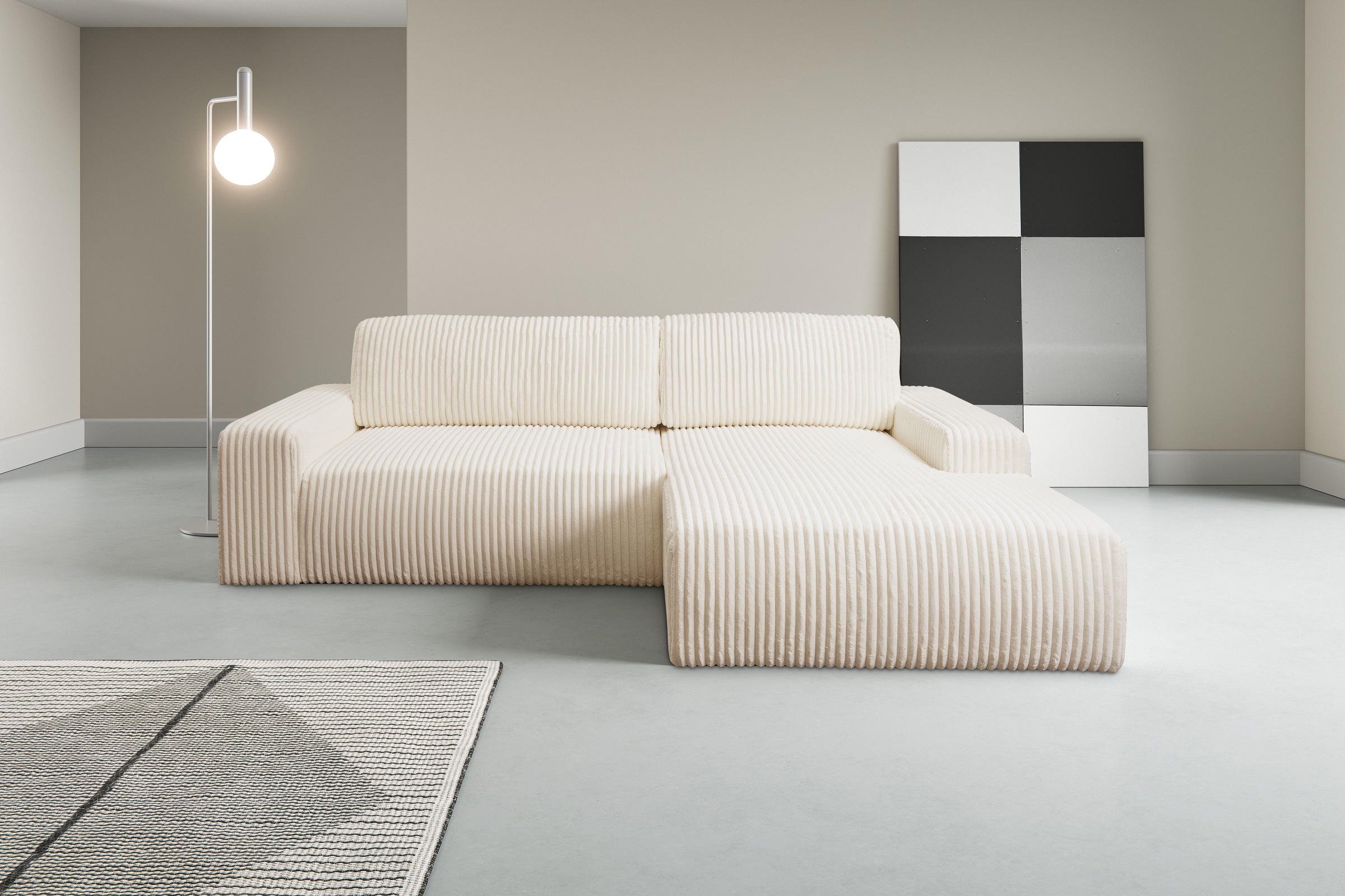 WERK2 Ecksofa »Rotterdam-L, kuschelweicher Cord oder Breitcord, L-Form, Bre günstig online kaufen