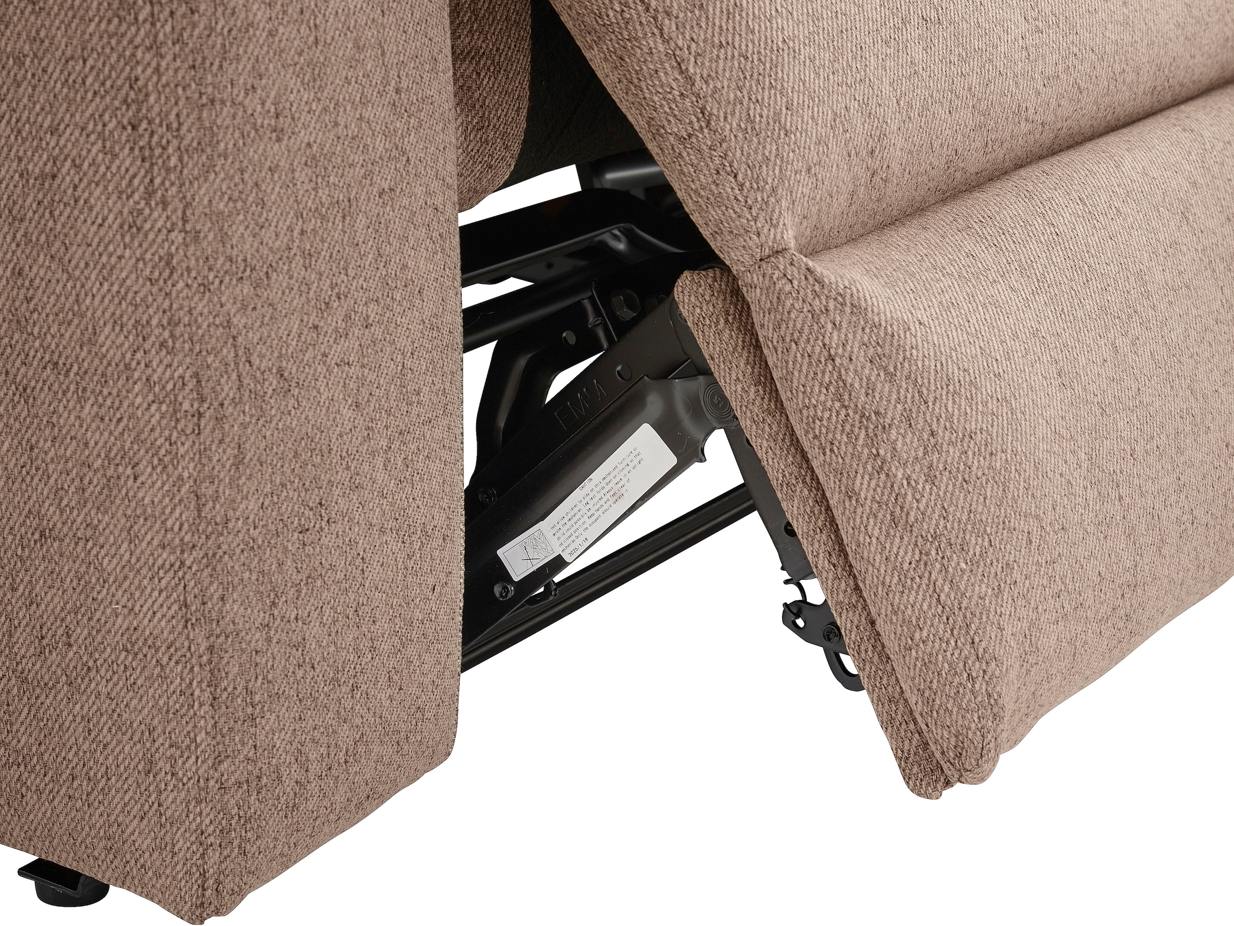 INOSIGN Ecksofa »JENNA, L-Form, 209cm, manuelle u. elektrische Funktion, mit USB A/C,«, Liegefunktion 105°-150°, Federkern, Struktur fein