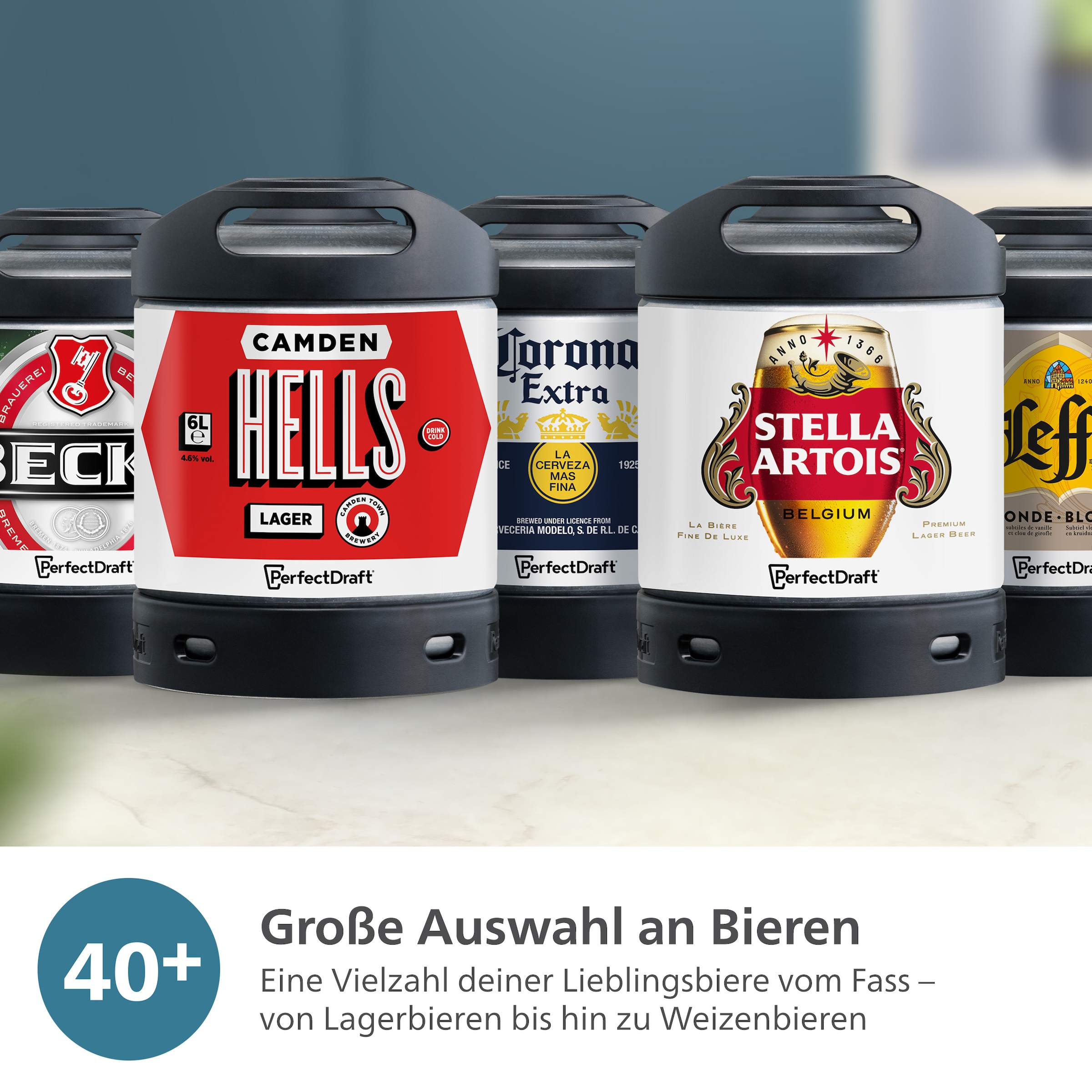 Philips Bierzapfanlage »Perfect Draft 5000 Series HD3761/60«, mit 3 Grad Kühlung und LED Beleuchtung; Dunkelblau