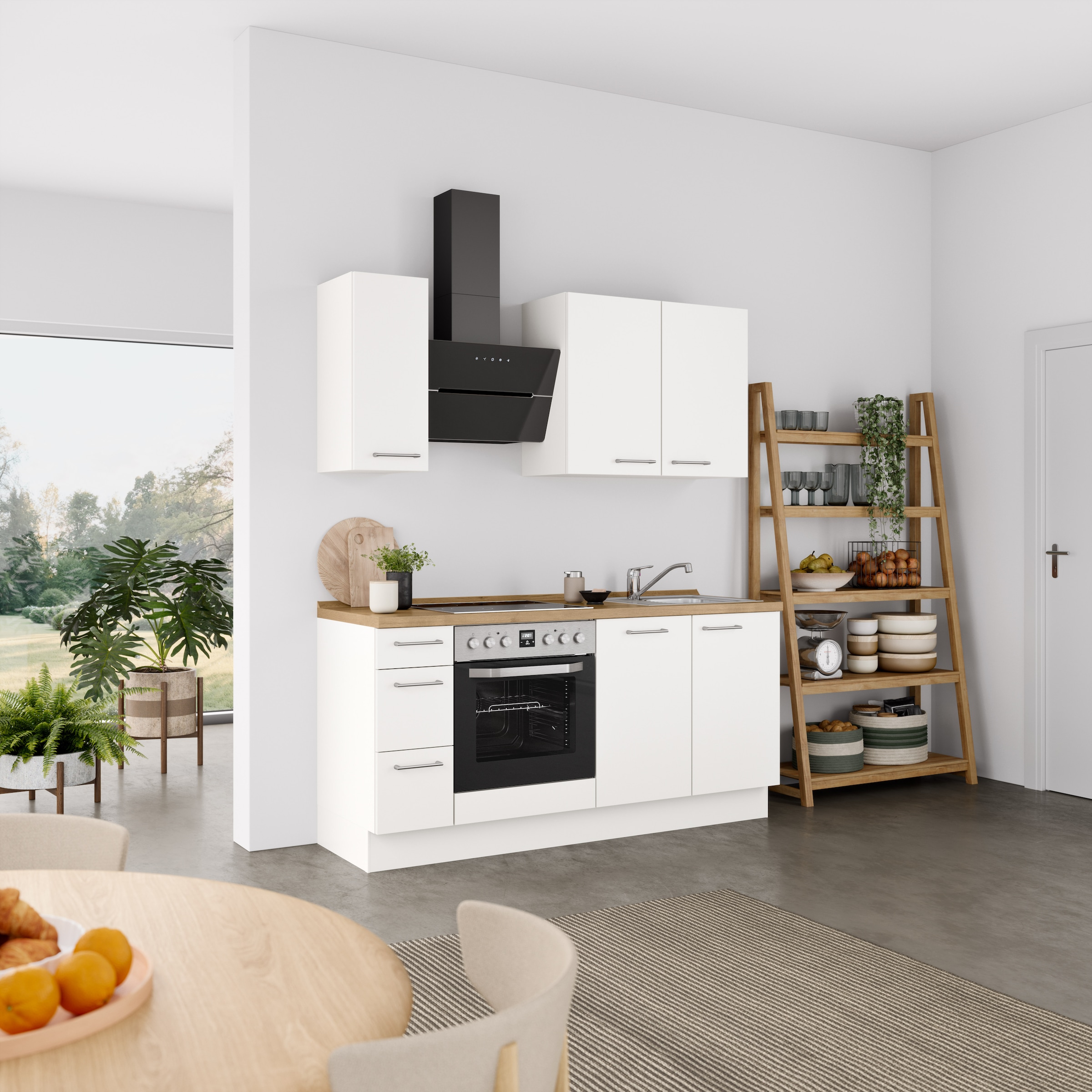 nobilia® Küchenzeile »"Laser II"«, vormontiert, Ausrichtung wählbar, Breite 180 cm, wahlw. mit E-Geräten