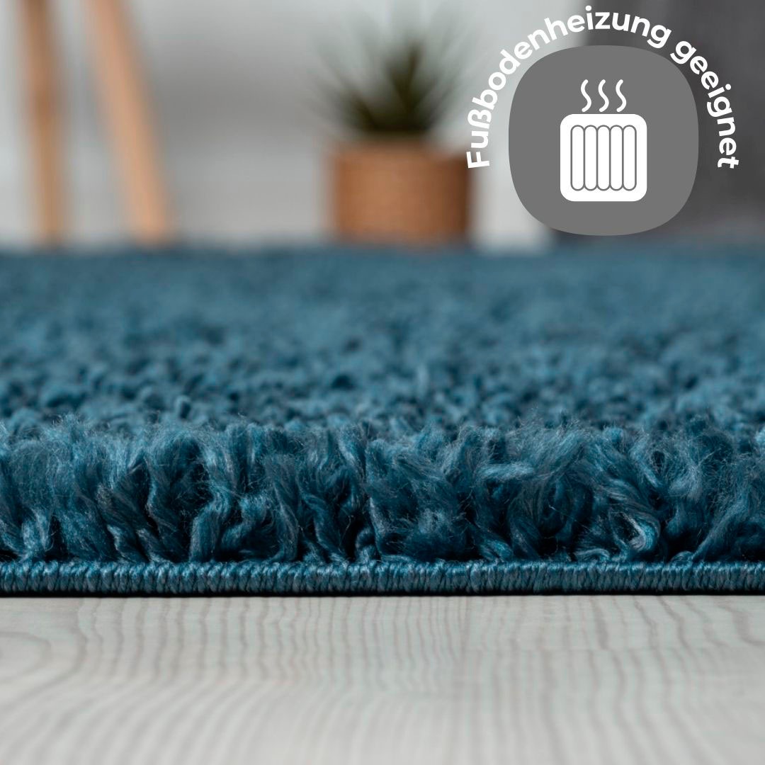 my home Hochflor-Teppich »Banji«, rund, 37 mm Höhe, Uni Farben, weich und flauschig, auch als rechteckig erhältlich