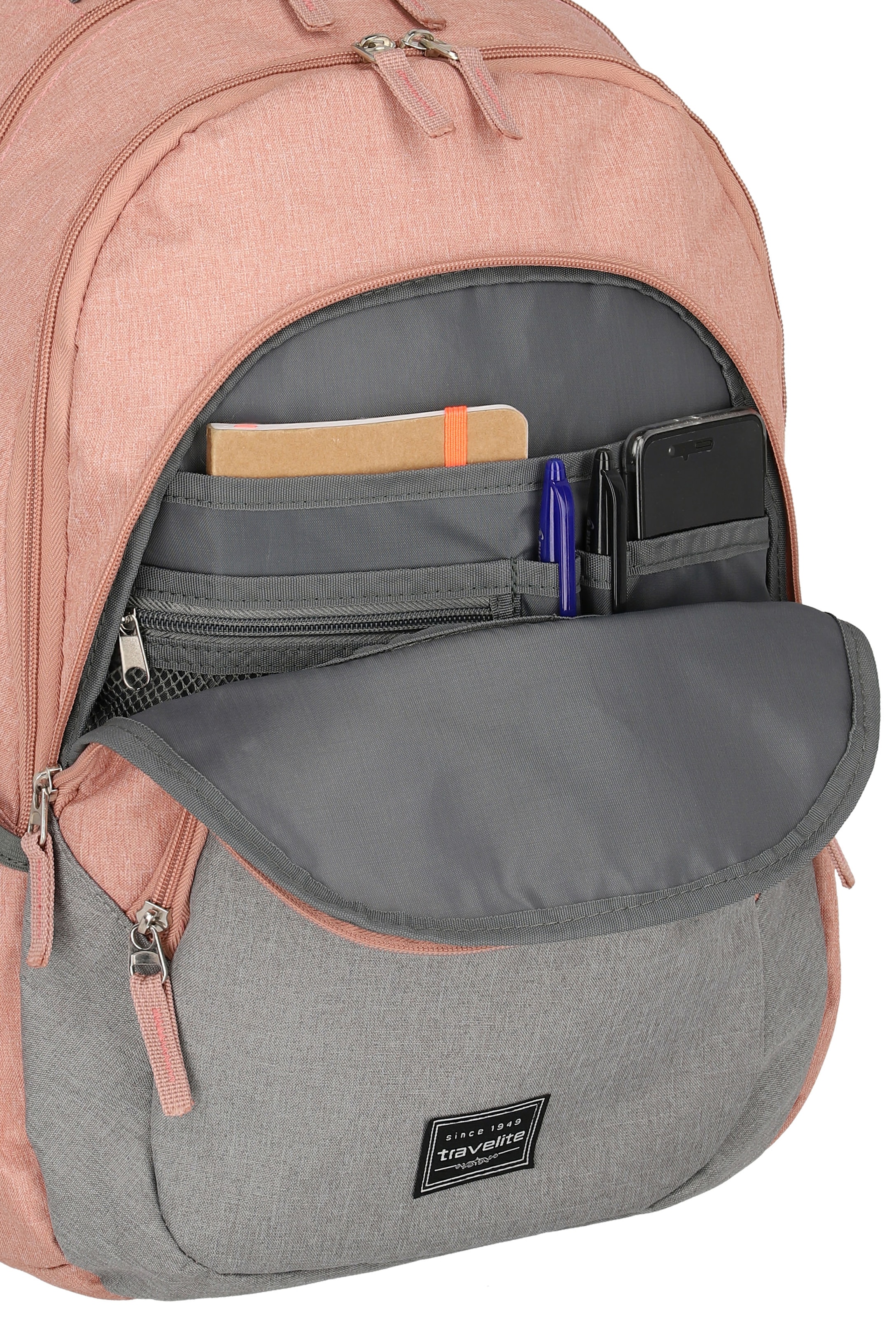travelite Laptoprucksack »BASICS Melange«, Freizeitrucksack Arbeitsrucksack Schulrucksack Reiserucksack