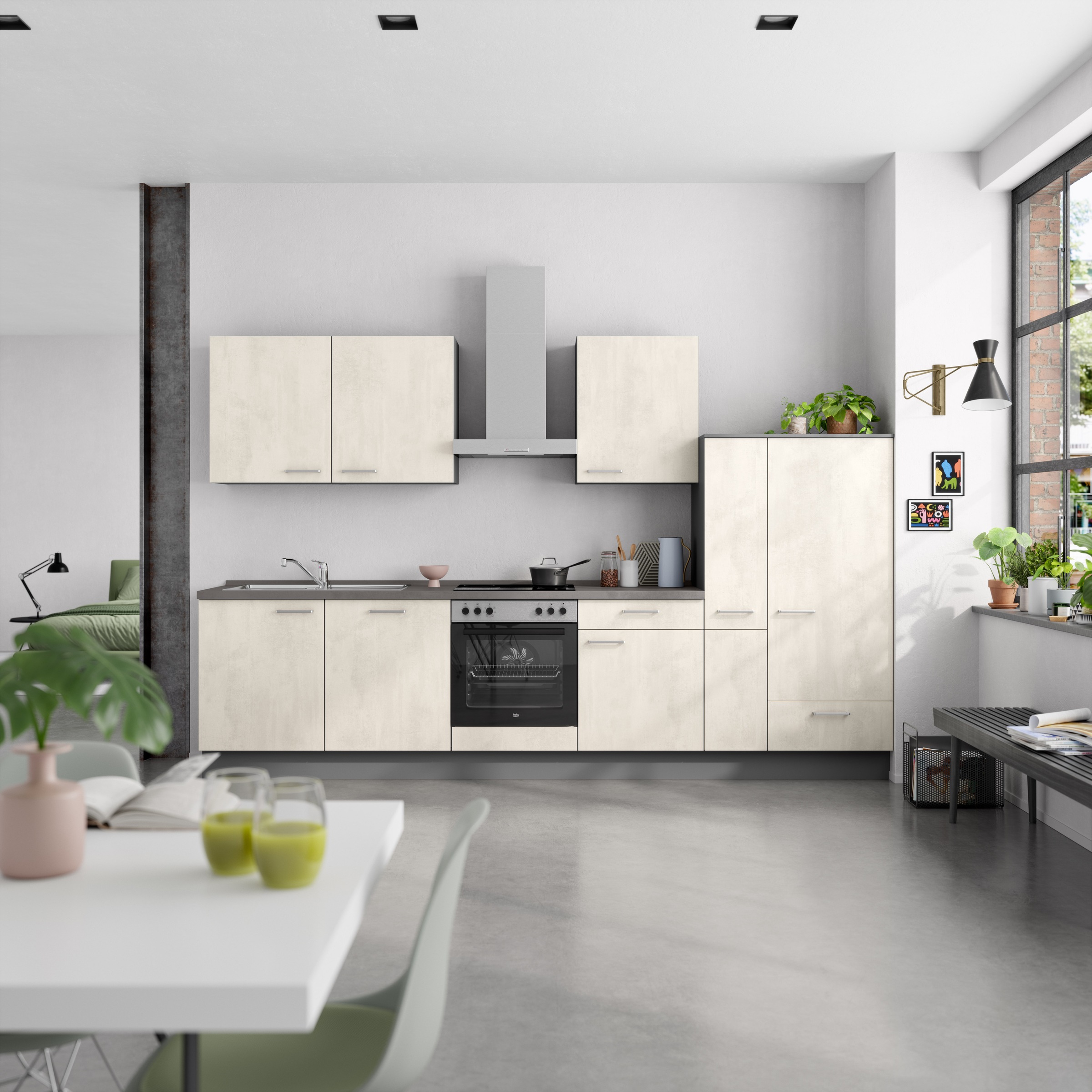 nobilia® Küchenzeile »"Riva I"« vormontiert,  Ausrichtung wählbar, Breite 330 cm, wahlw. mit E-Geräten