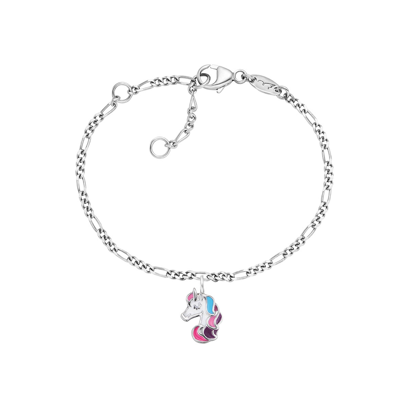 HERZENGEL Silberarmband »Einhorn« mit Emaille silberfarben-weiß-rosa-pink-lila-hellblau 15 cm Armband mit Unicorn Symbol - Little Stars für unsere...