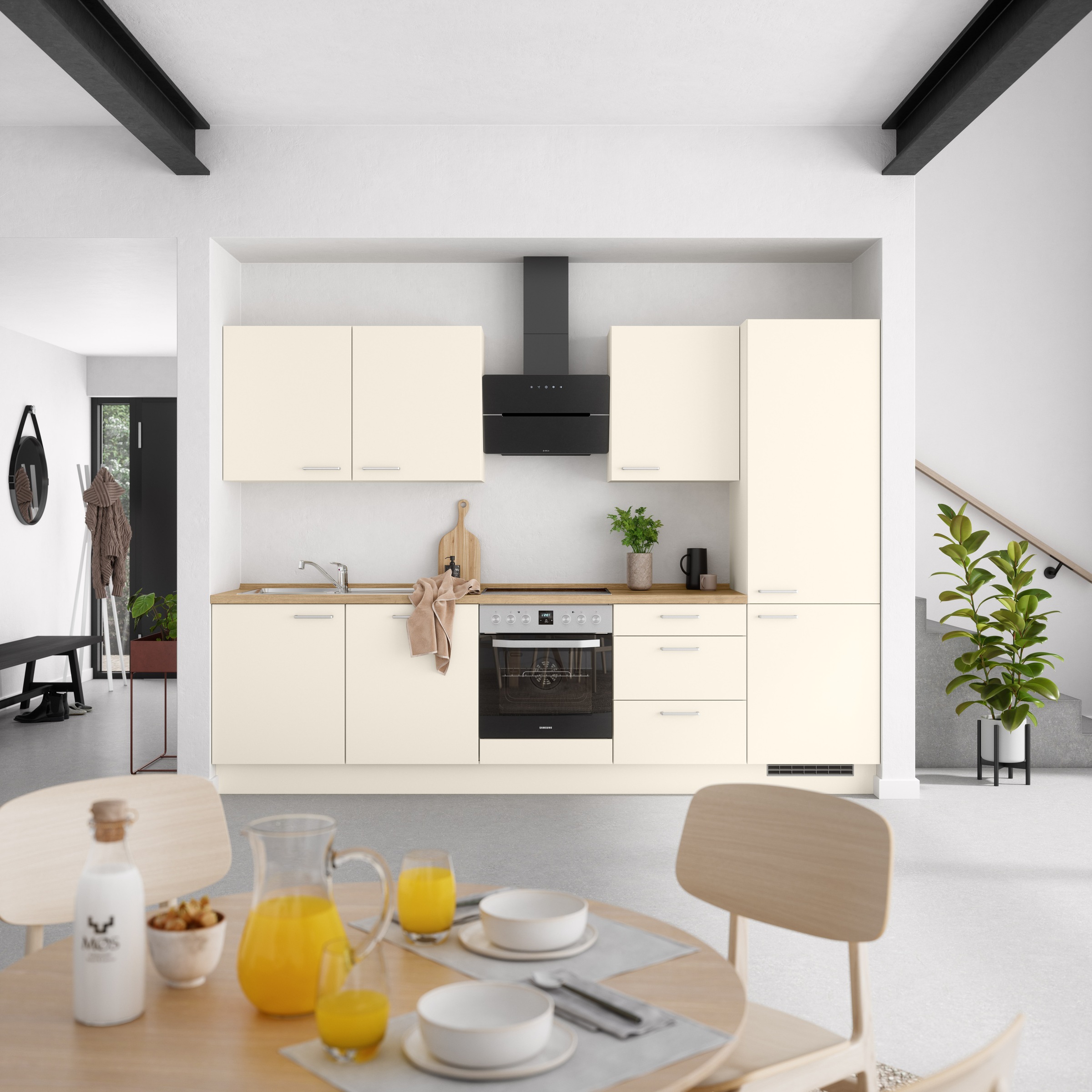 nobilia® Küchenzeile »"Touch II"«, vormontiert, Ausrichtung wählbar, Breite 300 cm, wahlw. mit E-Geräten