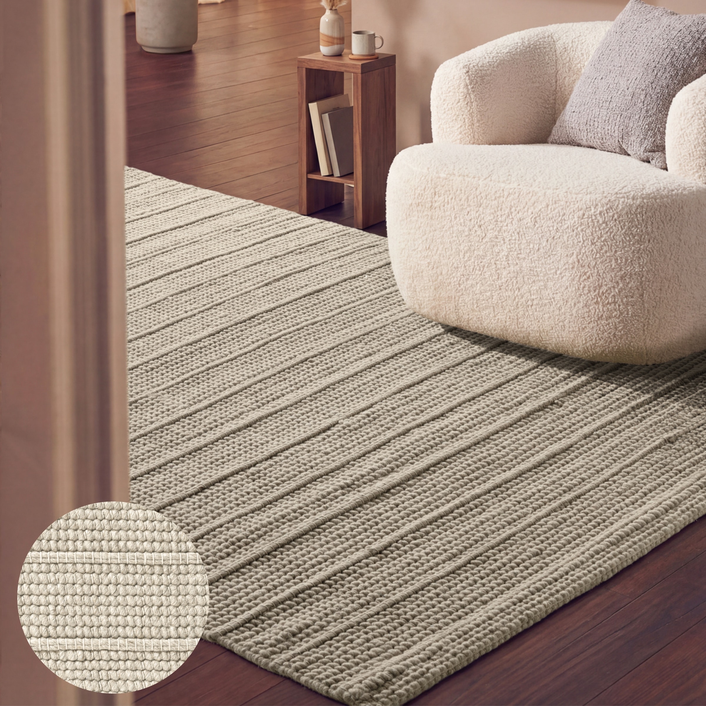 Ted Baker Wollteppich »Parker« rechteckig 7 mm Höhe Wolle, Natur, Handgewebt, Wohnzimmer, Schlafzimmer, Boho, Skandi