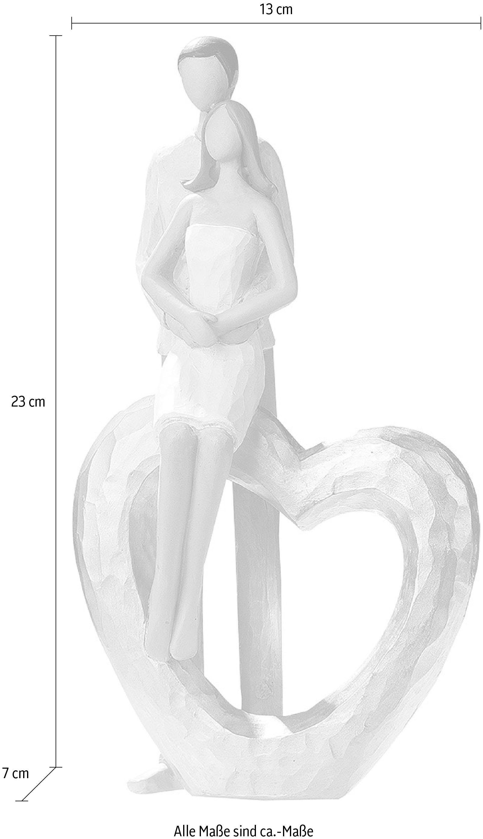 GILDE Dekofigur »Skulptur Liebespaar - Herz«, Dekoobjekt, Höhe 23 cm,  handbemalt, mit Herz, romantisch, Wohnzimmer auf Raten kaufen