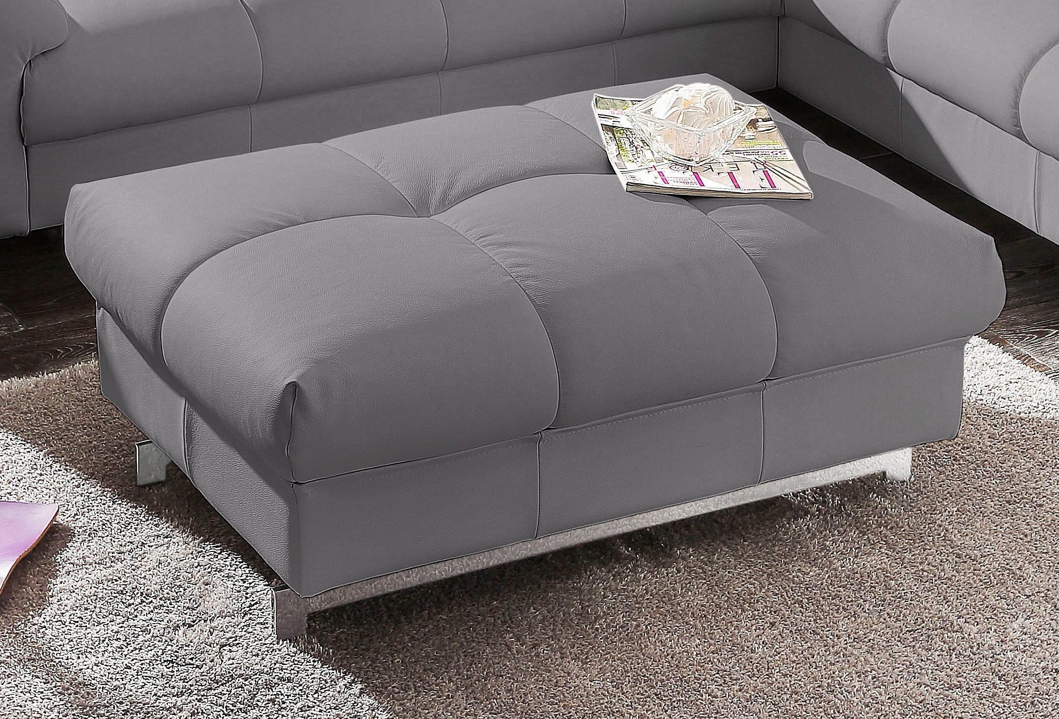 COTTA Polstergarnitur »Chef L-Form«, (Set), Set bestehend aus: Ecksofa mit Kopfteilverstellung & Hocker