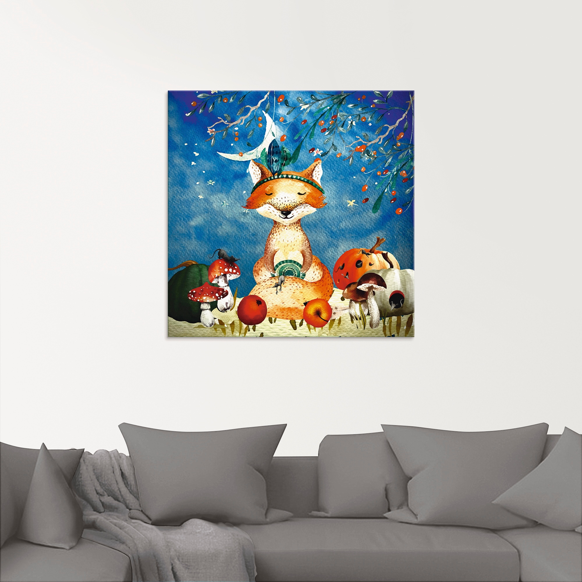 Artland Glasbild »Der müde Fuchs«, Tiere, (1 St.), in verschiedenen Größen