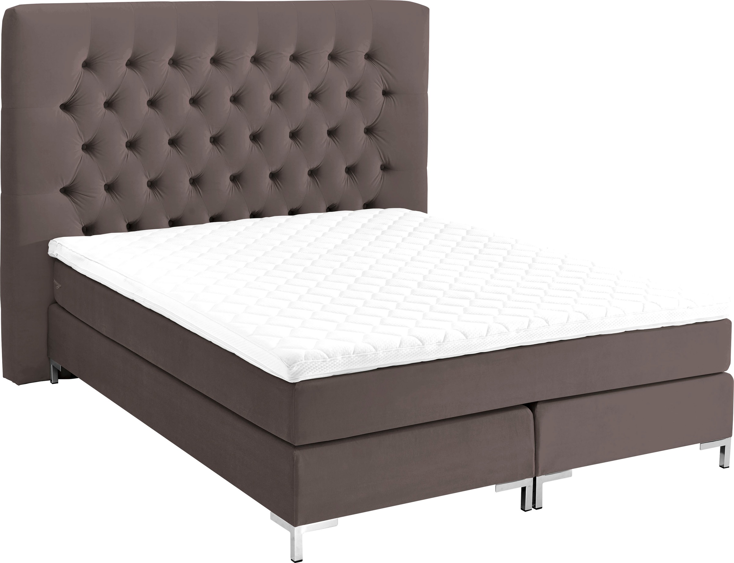 ATLANTIC home collection Boxspringbett »Ronja«, mit Topper und extra hohem Kopfteil