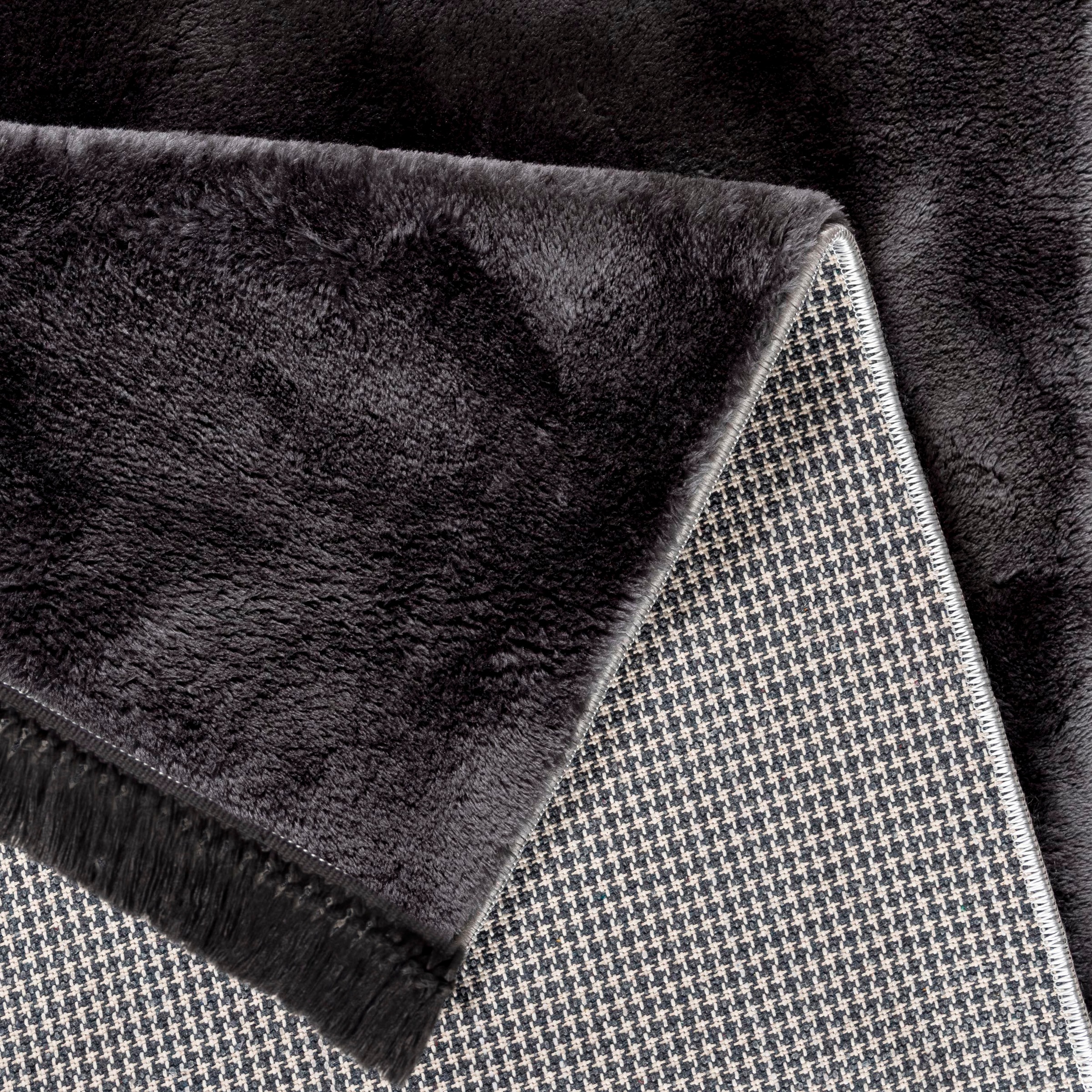 Sehrazat Hochflor-Teppich »Soft mit Fransen«, rechteckig, 25 mm Höhe, Kunstfell, waschbar, kuschelweich, rutschhemmender Rücken