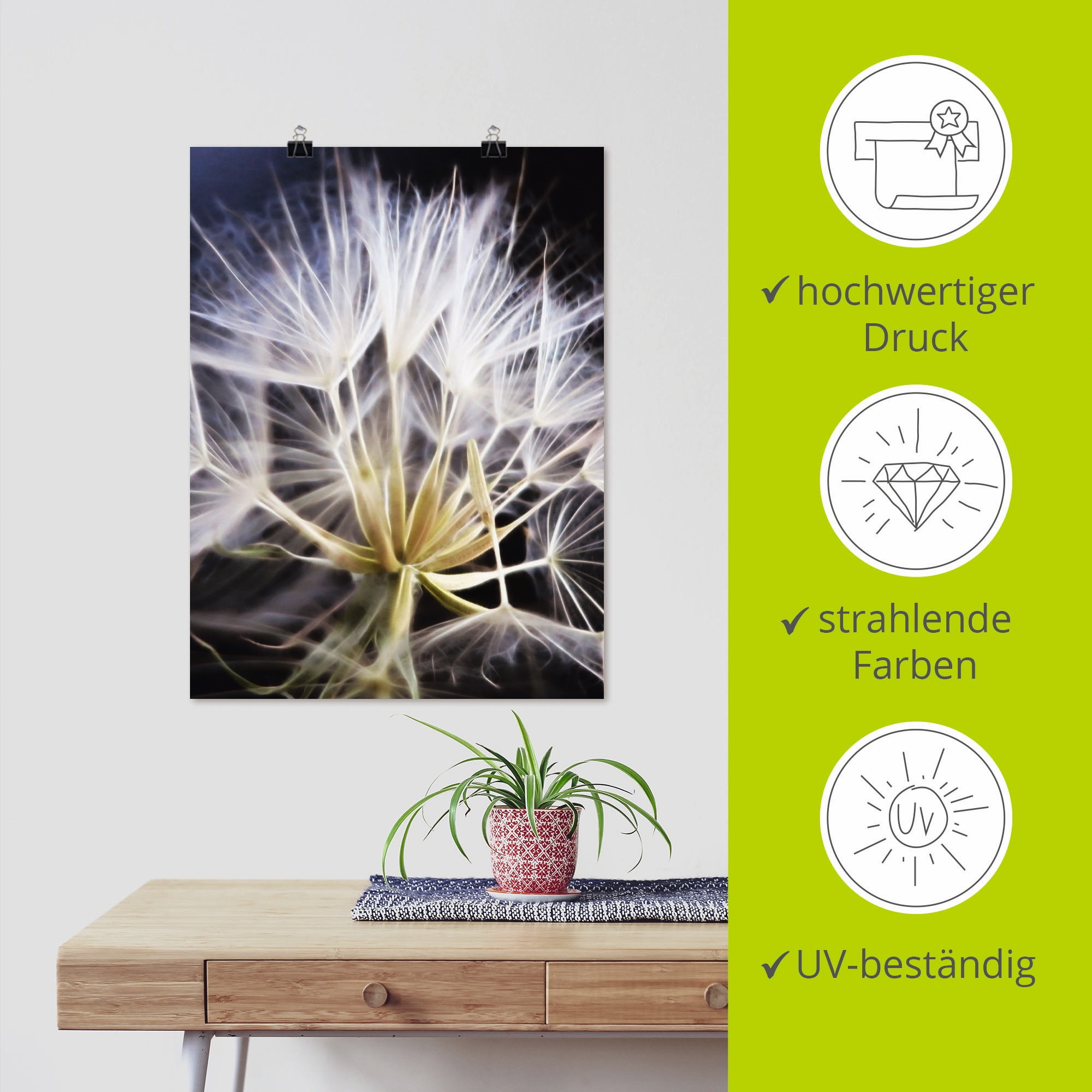 Artland Wandbild »Pusteblume«, Blumen, (1 St.), als Leinwandbild, Poster in verschied. Größen