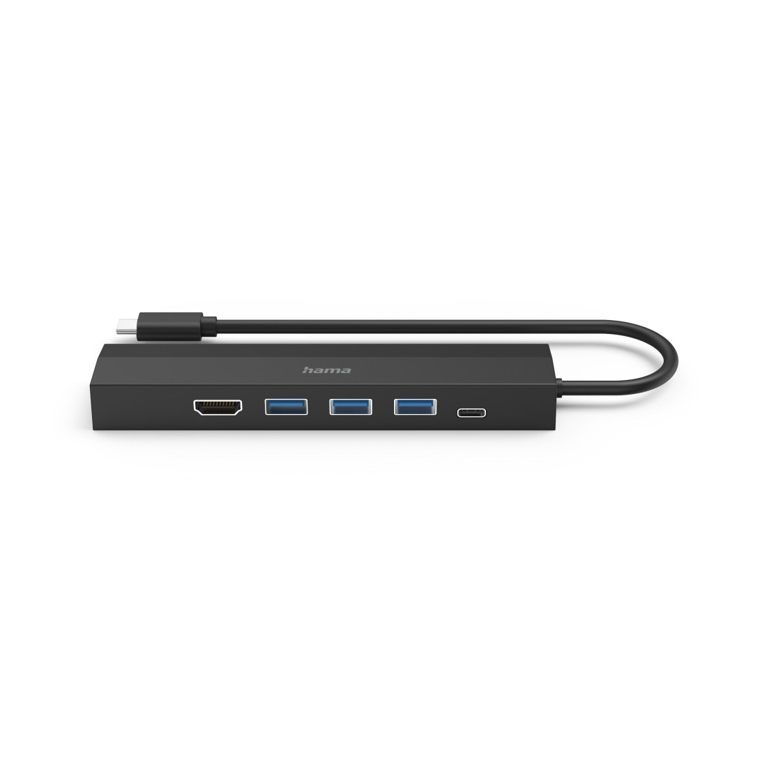 Hama USB-Adapter »USB-C Multiport Hub für Laptop mit 6 Ports, USB-A, USB-C, HDMI, LAN«, USB-C zu USB Typ A-USB-C-HDMI-RJ-45 (Ethernet), 15 cm, Laptop Dockingstation, kompakt, schwarz