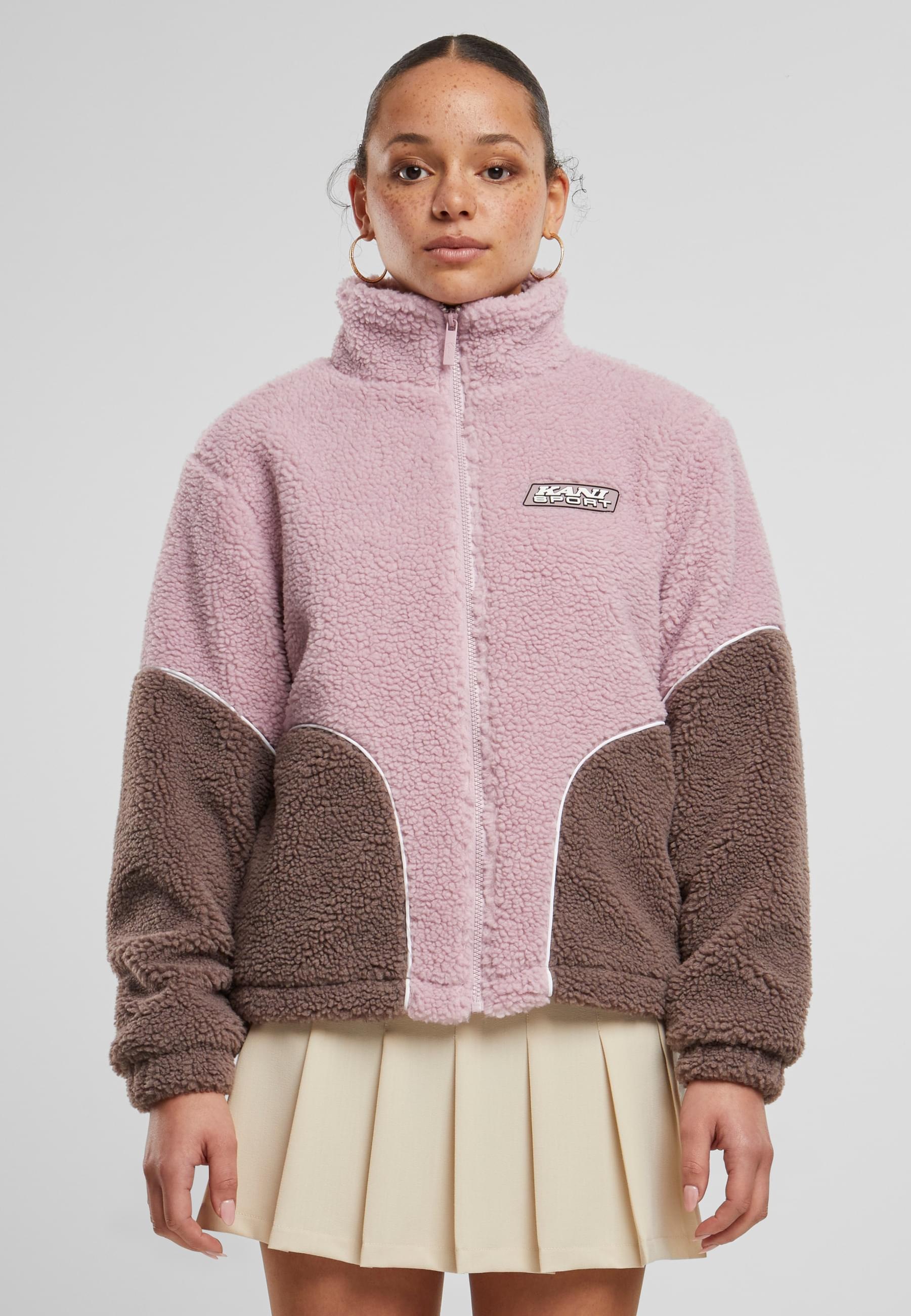 Karl Kani Trainingsjacke »Karl Kani Karl Kani Sport Patch Teddy Block Trackjacket« 1 Stk. tlg. ohne Kapuze