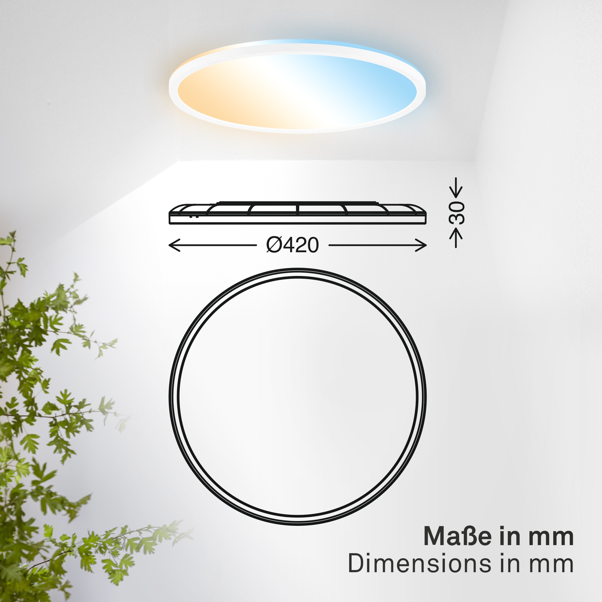 B.K.Licht LED Panel »SHALLOW« LED-Board 1 Stk. warmweiß - kaltweiß 42x3 cm, Badlampe, Badezimmer, Küche, Wohnzimmer