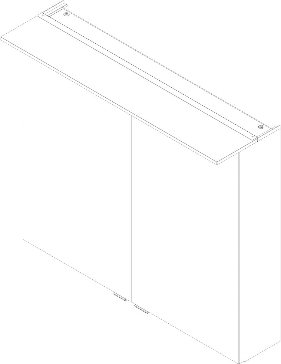 FACKELMANN Spiegelschrank »PE 80 - Dark-Oak«, Badmöbel Breite 80 cm, 2 Türen,  doppelseitig verspiegelt auf Rechnung bestellen