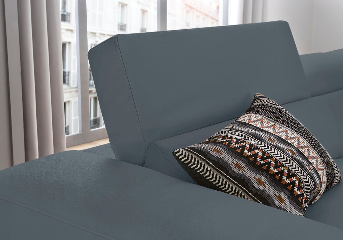 W.SCHILLIG Ecksofa »piedroo, Designsofa mit tollem Sitzkomfort, bequem, L-Form«, Kopfteilverstellung, wahlweise mit Sitztiefenverstellung, Breite 343cm