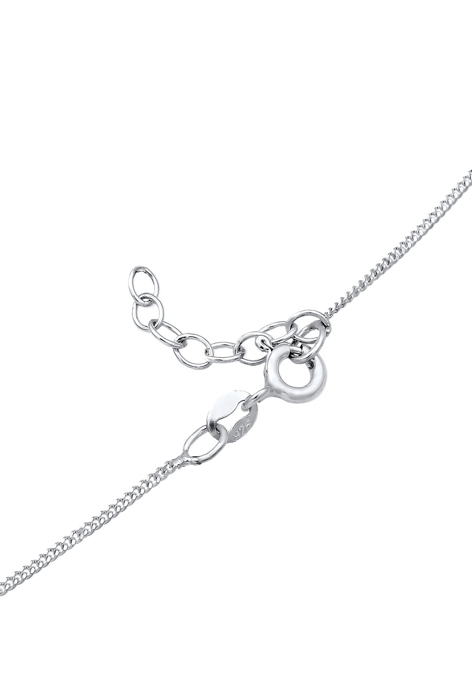 Elli Kette mit Anhänger »Kinder Taufring Fußabdruck Plättchen 925 Silber«