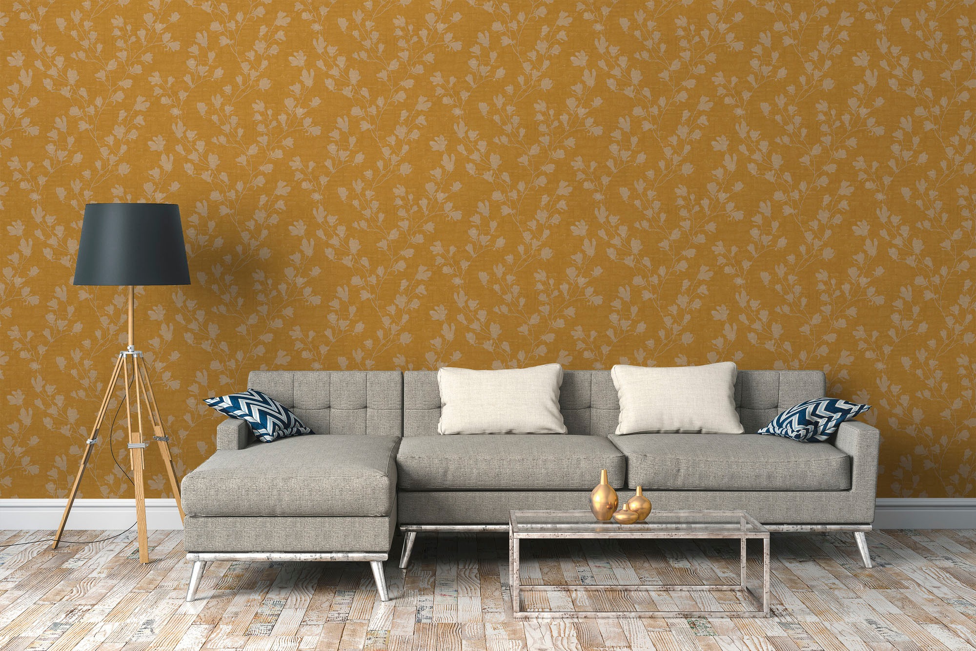A.S. Création Vliestapete »Nara Blätterranke«, matt-gemustert-neutral, Tapete Natur Tapeten Wohnzimmer Schlafzimmer Küche modern Design Optik