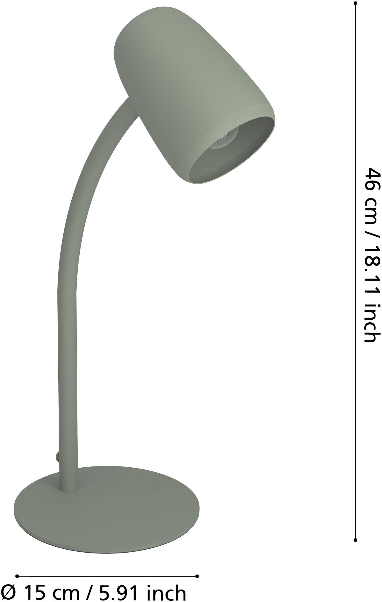 EGLO Tischleuchte »CARLO Tischlampe - Stahl - E14 - 1X18W - IP20« E14 1 Stk. Nachttischlampe, Flexarm, 1,5 m Kabelschalter, L8,5 x B8,5 x H46 cm