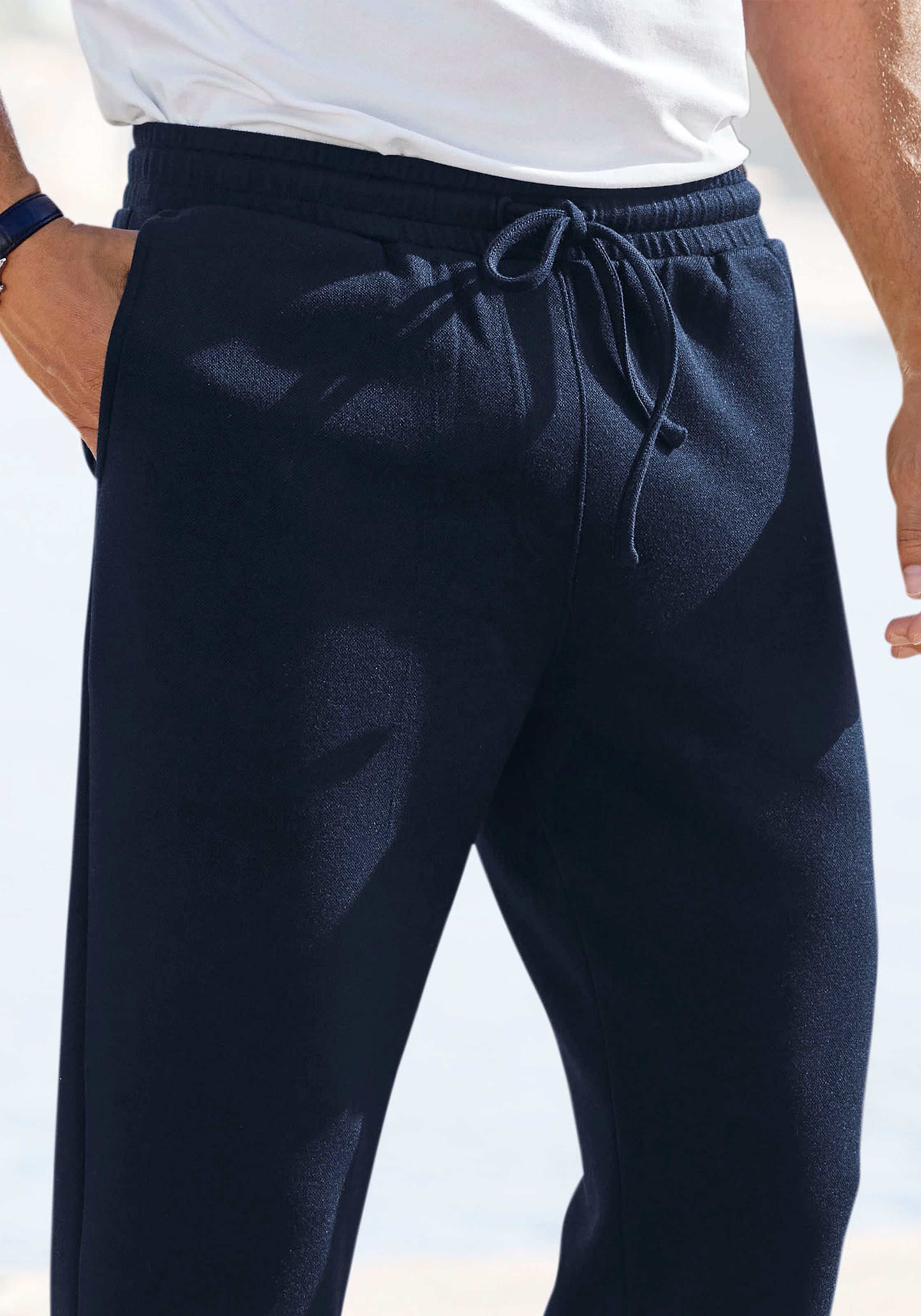 John Devin Jogger Pants »Jogg Pants«  Umschlag am Beinabschluss, aus elastischer Piqué-Qualität