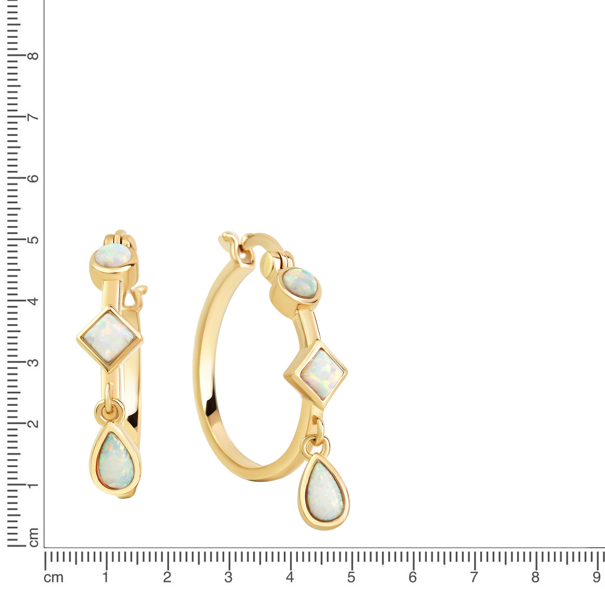 Vivance Paar Creolen »925/- Sterling Silber vergoldet synth. Opal«