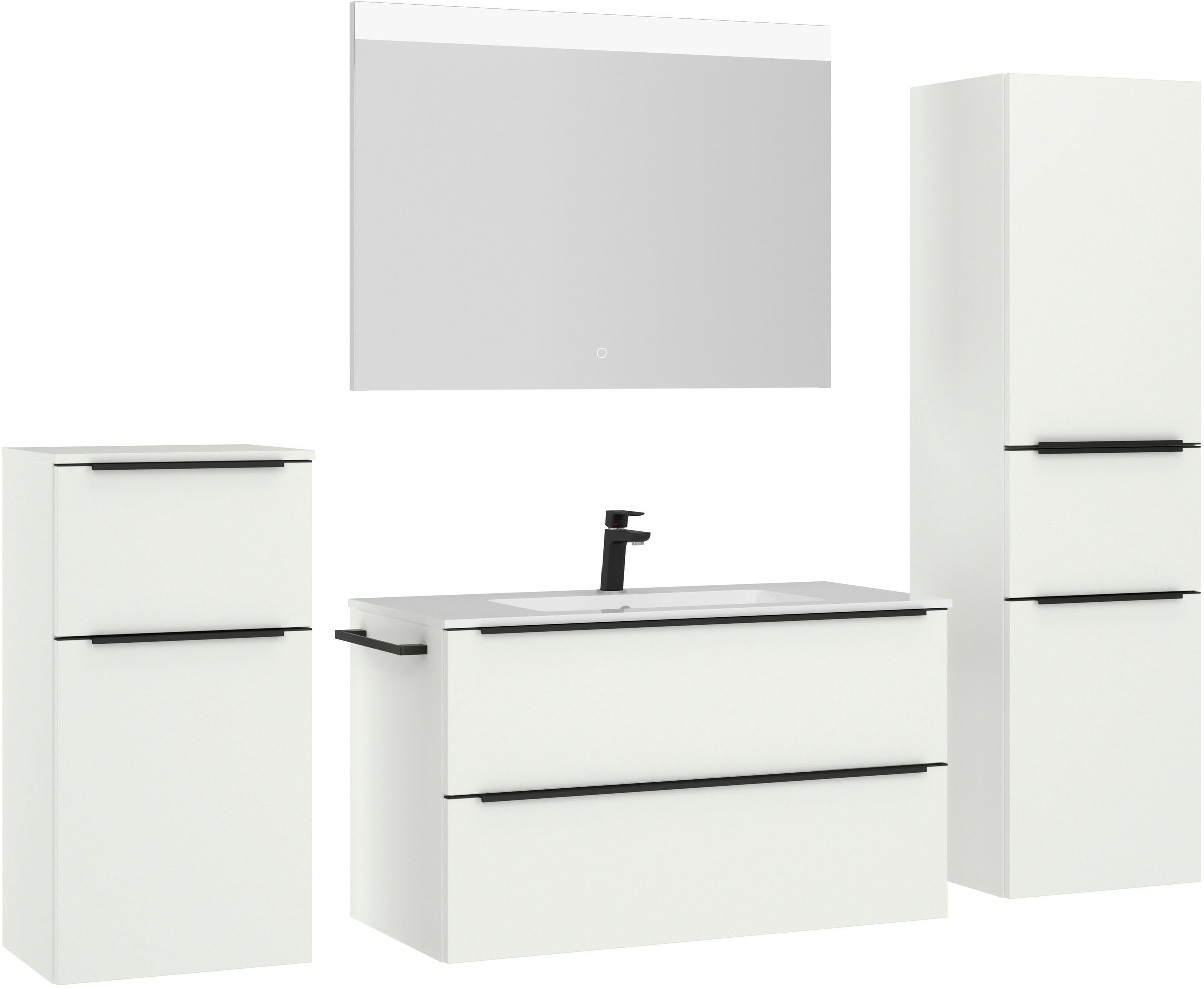 nobilia® Badmöbel-Set »Levere« vormontiert, mit Soft-Close, 4 Stk. tlg. ink günstig online kaufen