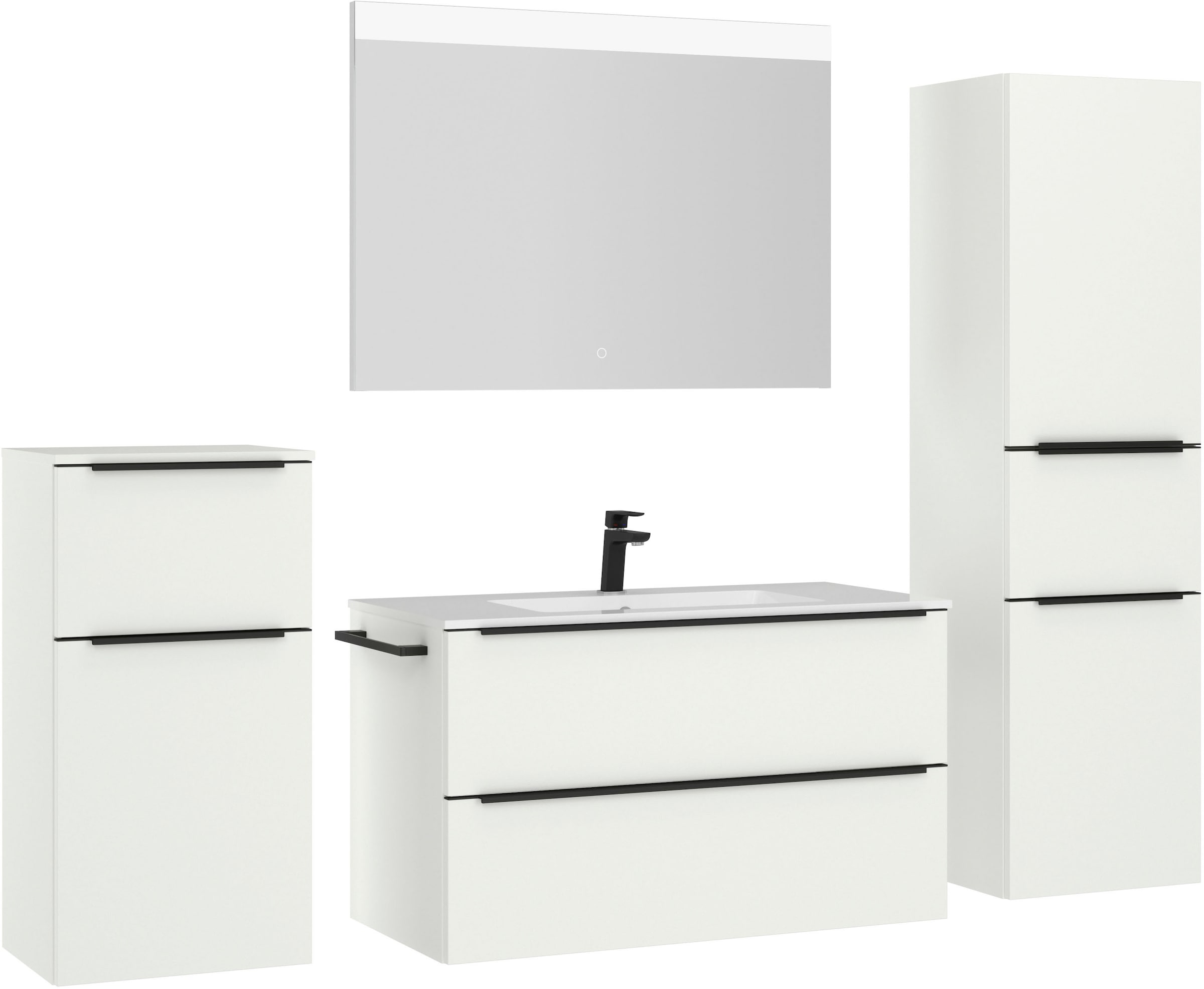 nobilia® Badmöbel-Set »Levere« vormontiert, mit Soft-Close, 4 Stk. tlg. günstig online kaufen