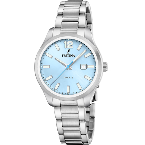 Festina Quarzuhr »Classic Steel« Armbanduhr, Damenuhr, Edelstahlarmband, Analog, Tag