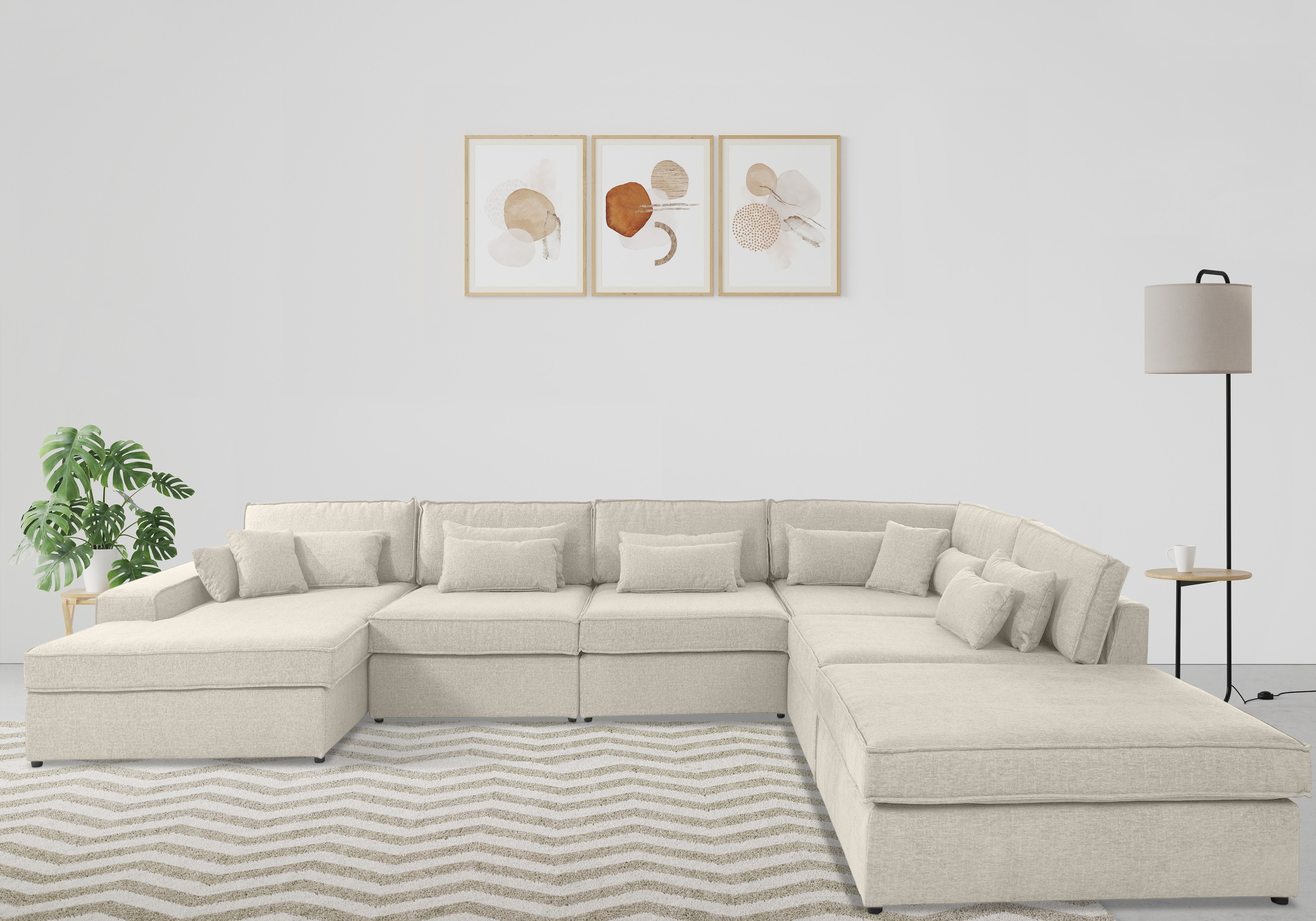 OTTO home Wohnlandschaft »Enid U-Form« 6 Teile, bestehend aus Modulen, in v günstig online kaufen