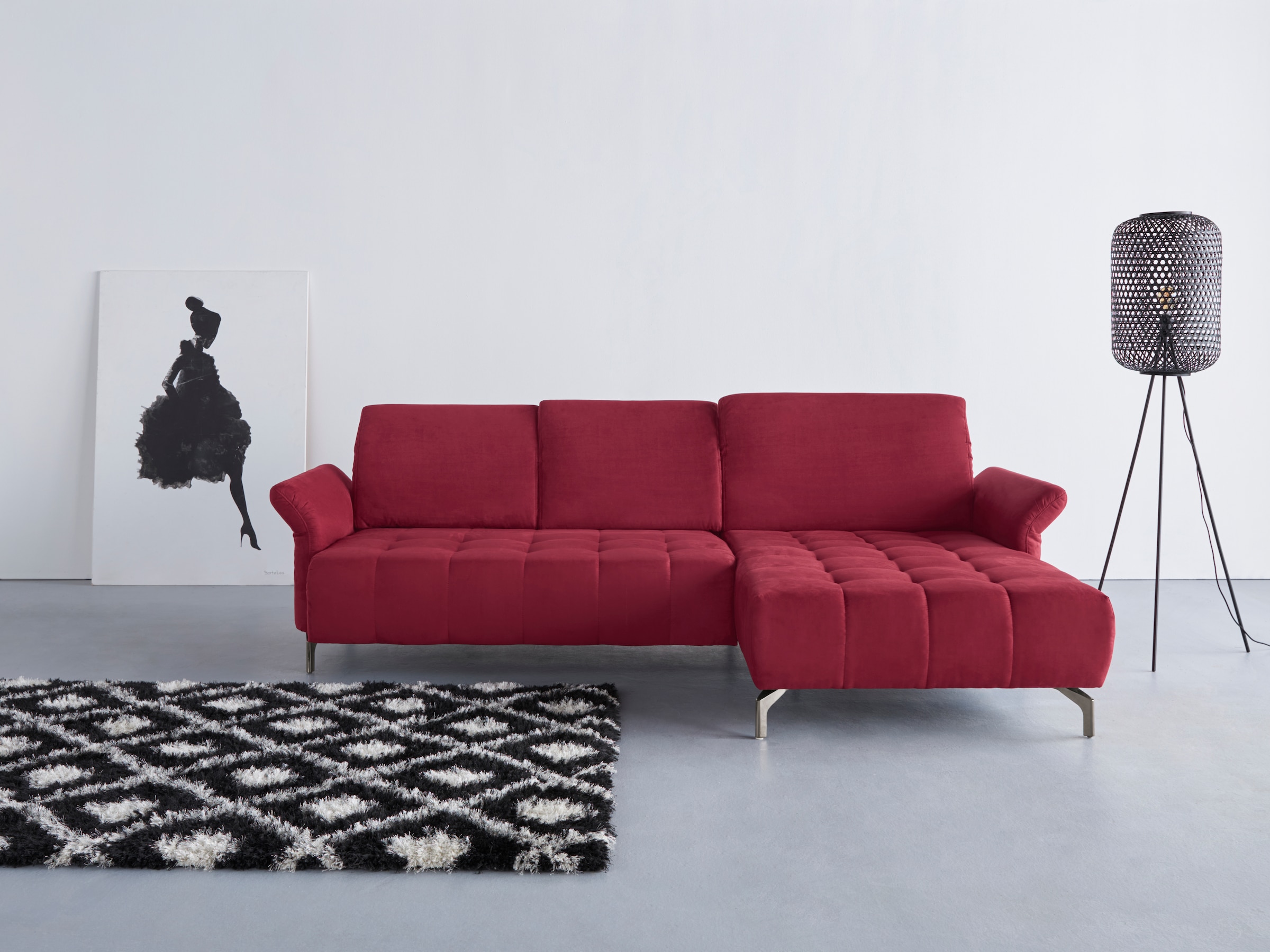 Home affaire Ecksofa »Fresh L-Form« Federkern, wahlweise Kopfteilverstellung und motorischer Vorziehsitz