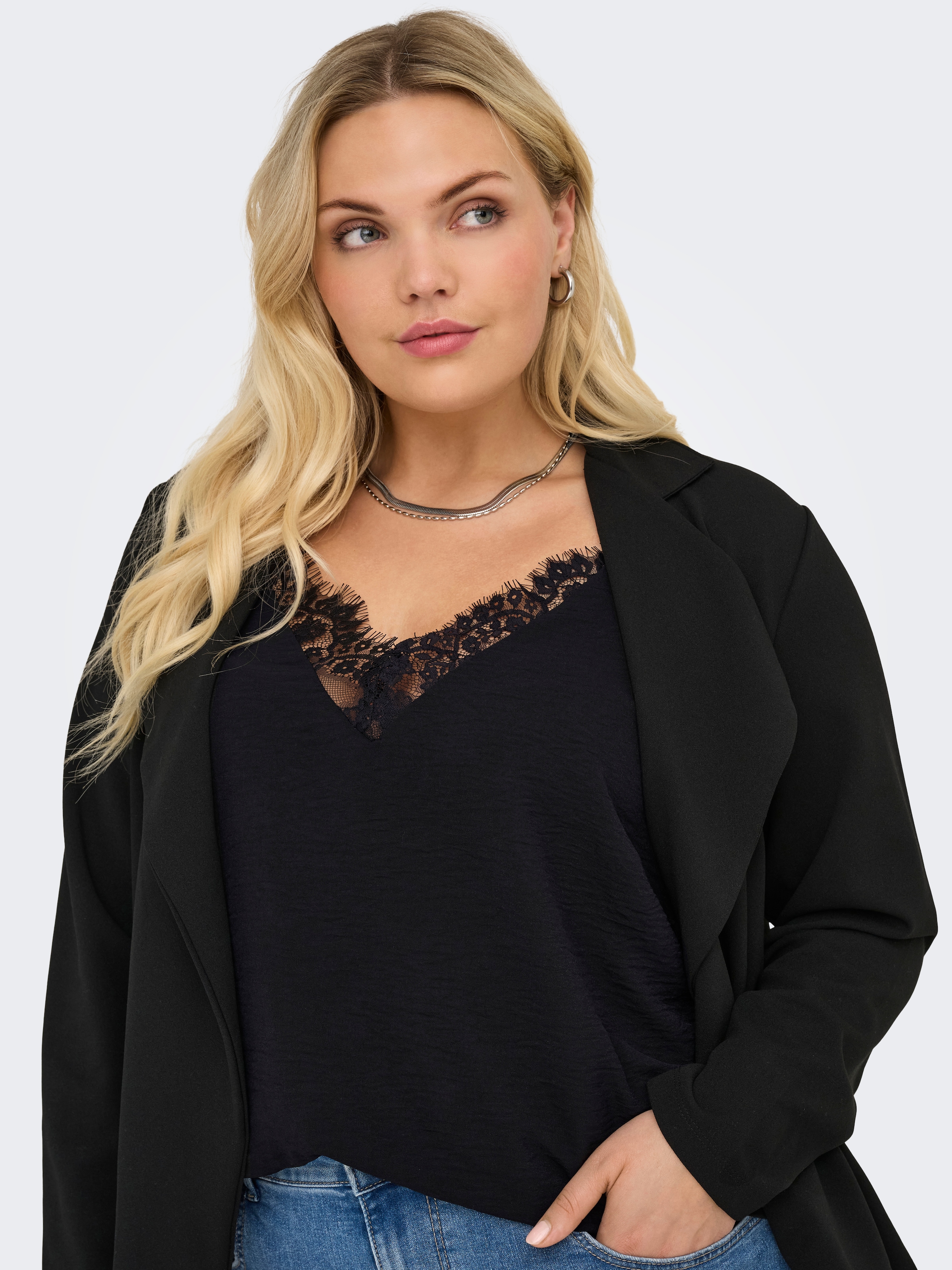 ONLY CARMAKOMA Spitzentop »CARMETTA LIFE MIX LACE SINGLET WVN«