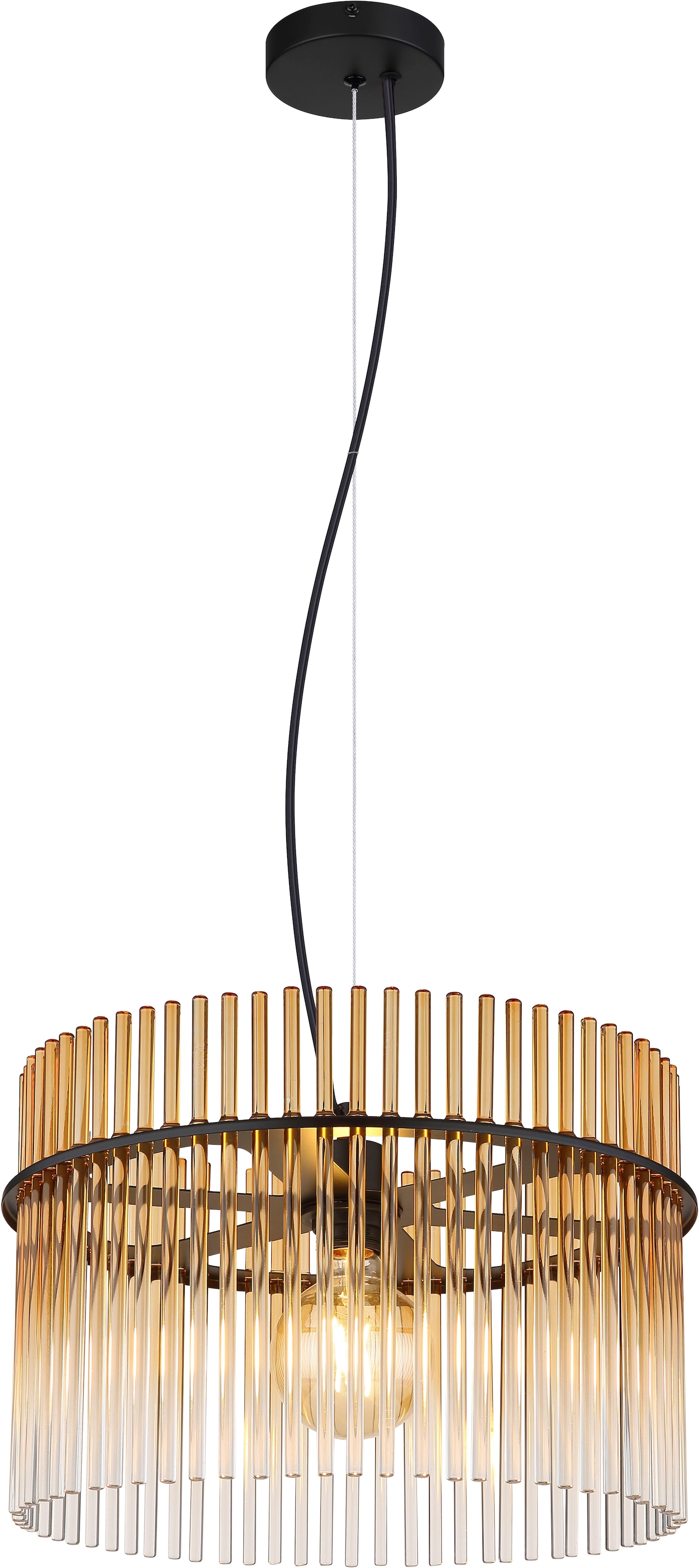 GLOBO LIGHTING Hängeleuchte »GORLEY« E27 1 Stk. Hängelampe schwarz Glasstäb günstig online kaufen