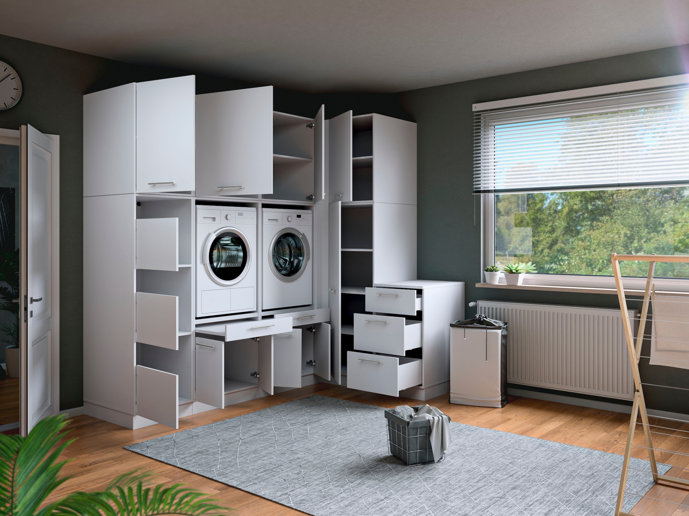 Laundreezy Mehrzweckschrank-Set »Laundreezy, 9-tlg. Mehrzweckschrank-Set B/H/T 253/238/68 cm« 9 Stk. tlg.