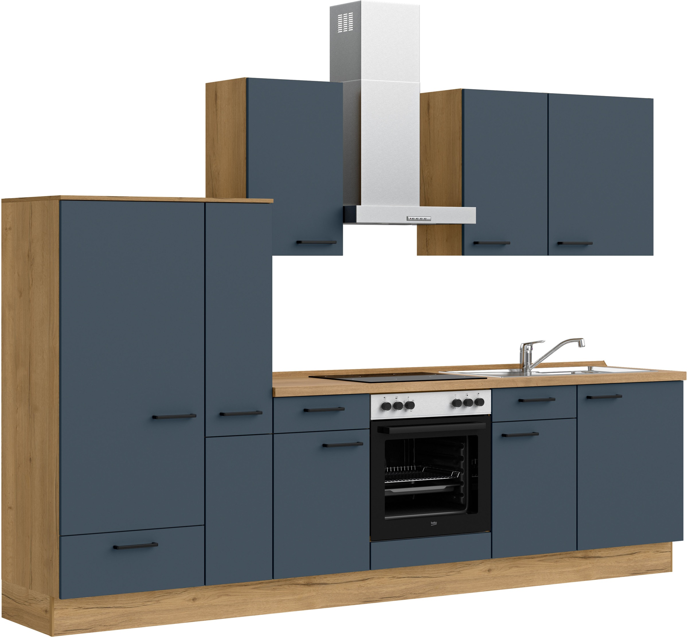 nobilia® Küchenzeile »"Easytouch I"«, vormontiert, Ausrichtung wählbar, Breite 300 cm, wahlw. mit E-Geräten
