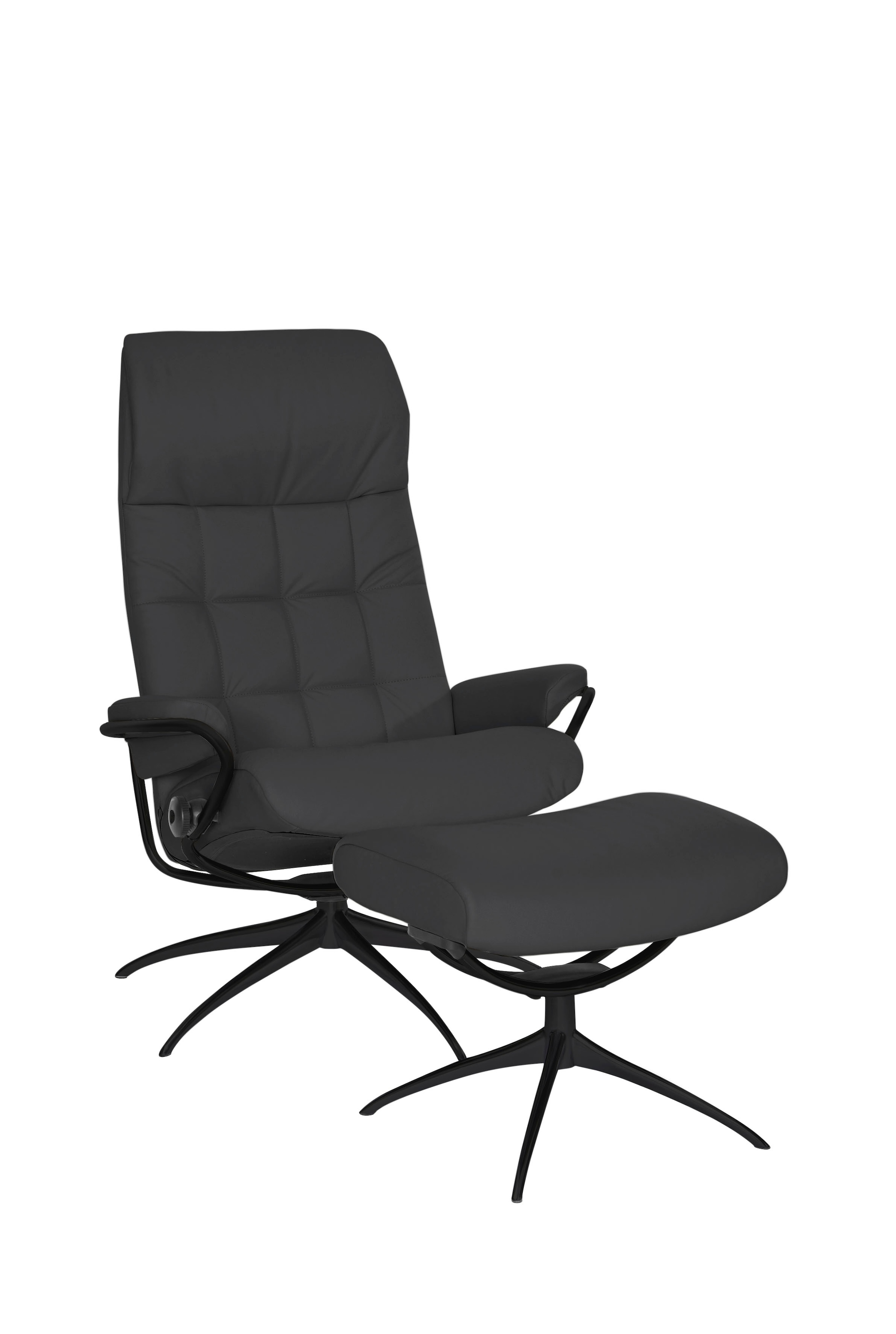 Stressless® Relaxsessel »London«, (Set, Relaxsessel mit Hocker), mit Hocker, High Back, mit Star Base, Gestell Schwarz