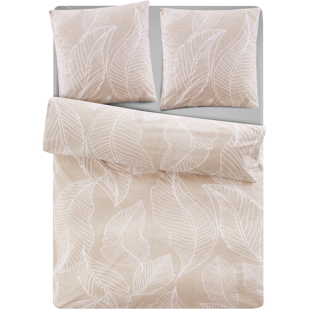 OTTO products Bettwäsche »Jonna in Gr. 135x200 oder 155x220 cm«, (2 tlg.), Bettwäsche aus Bio-Baumwolle, Bettwäsche mit natürlichem Design