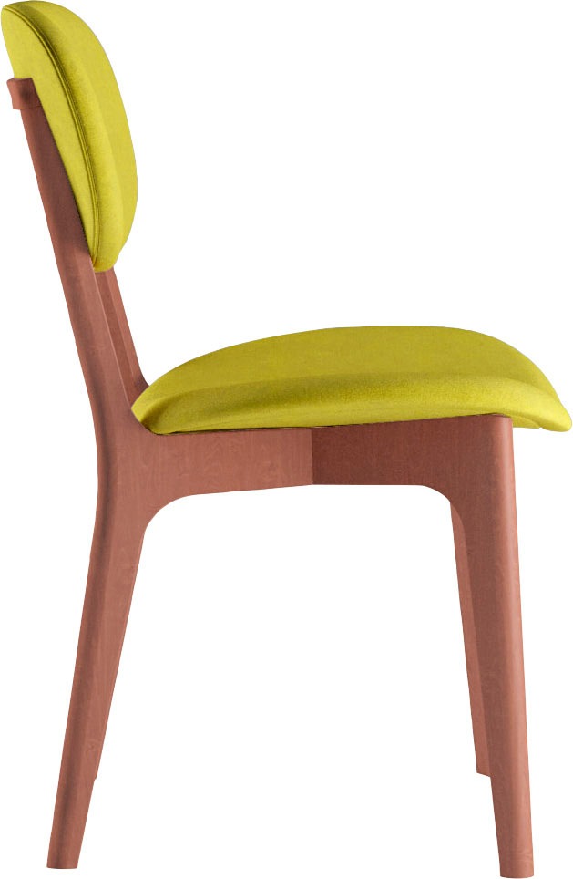 INOSIGN Stuhl »COZY Made in Italy«, (Set), 2 St., Microfaser, Gestell in Buche, Kirsch- oder Nussbaum, Massivholz, Design Stuhl