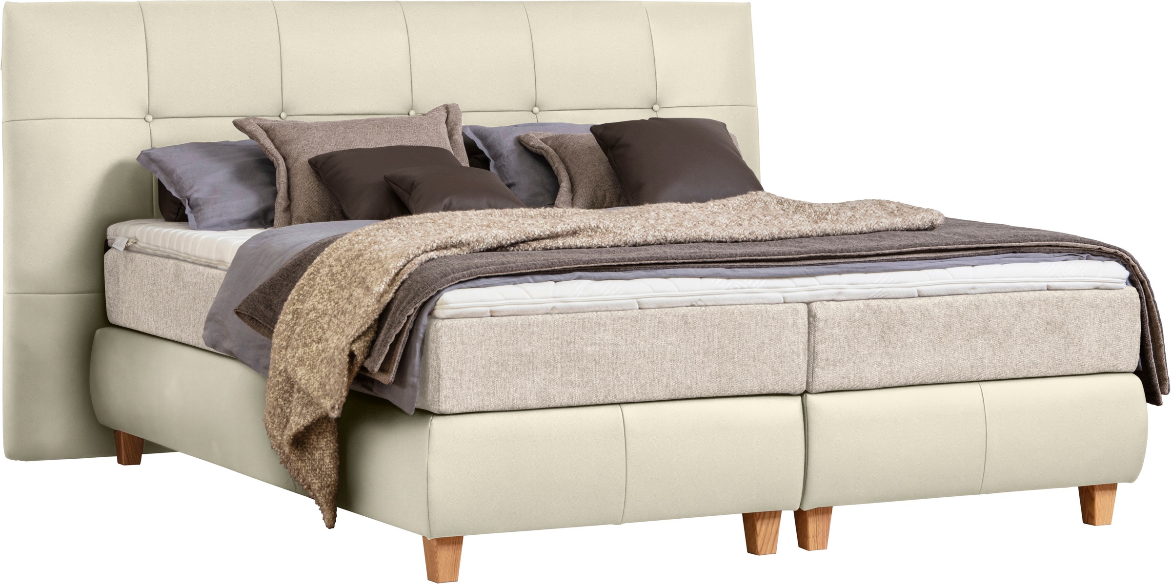 alina Boxspringbett »Luella«, ADA trendline Boxspringbett, inkl. Matratze und Viscoschaum-Topper