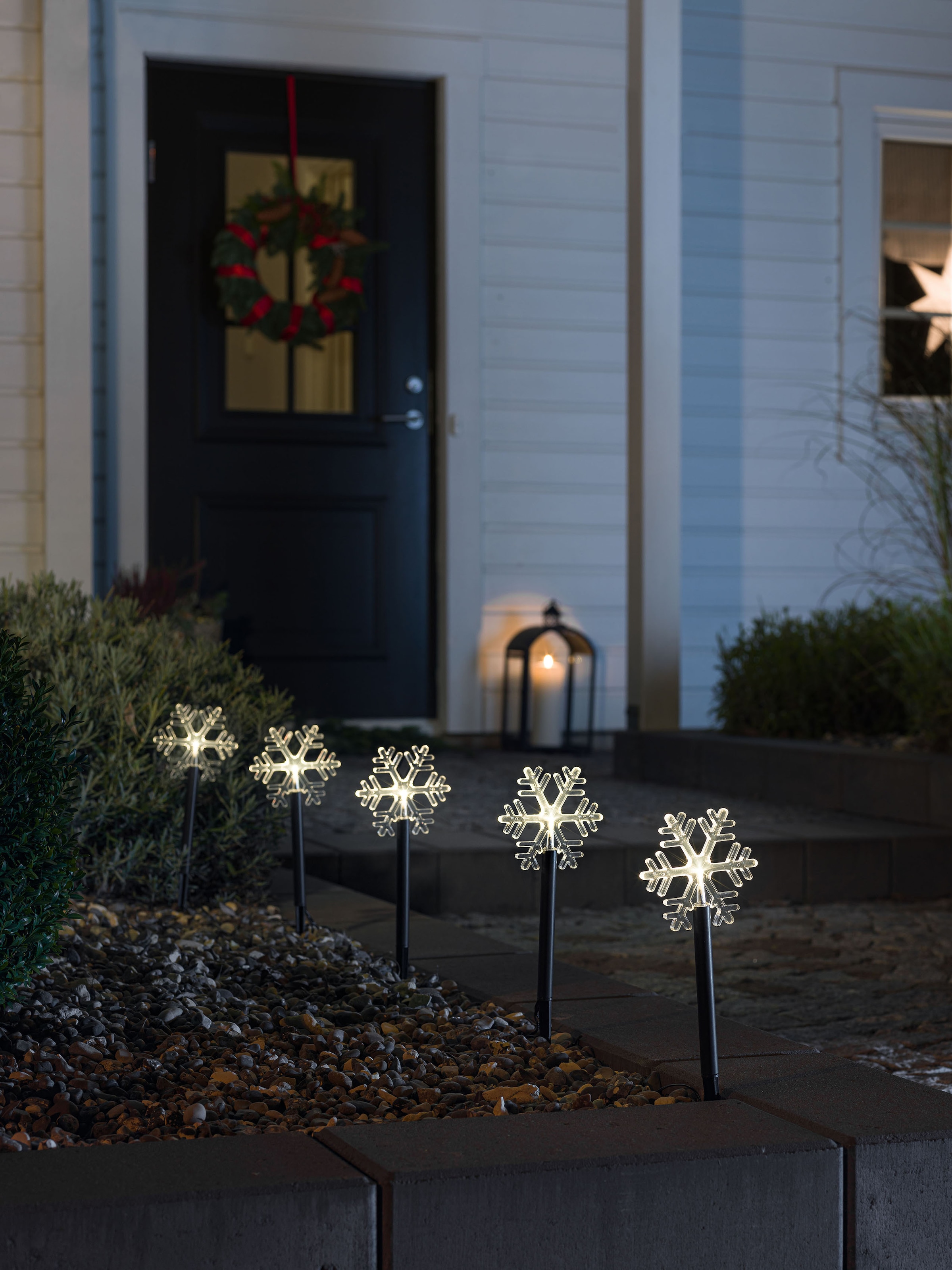 Weihnachtsdeko (6on/18off) kaufen LED 2800K,incl. 23x Sternemotiv, Batteriefach auf Rechnung incl. Gartenleuchte »LED-Holz-Weihnachtsleuchte näve Timerfunktion mit LEDs aussen«,