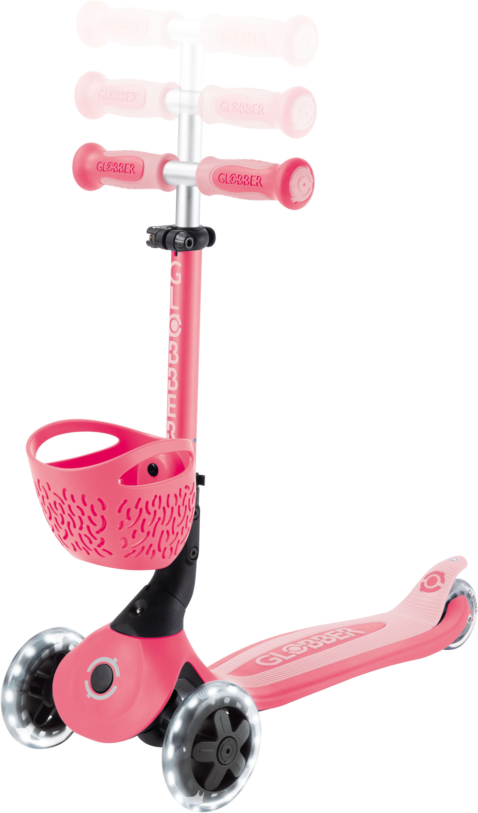 Globber Tretroller »GO-UP BABY 360 LIGHTS, mit Leuchtrollen und Leuchtmodul«